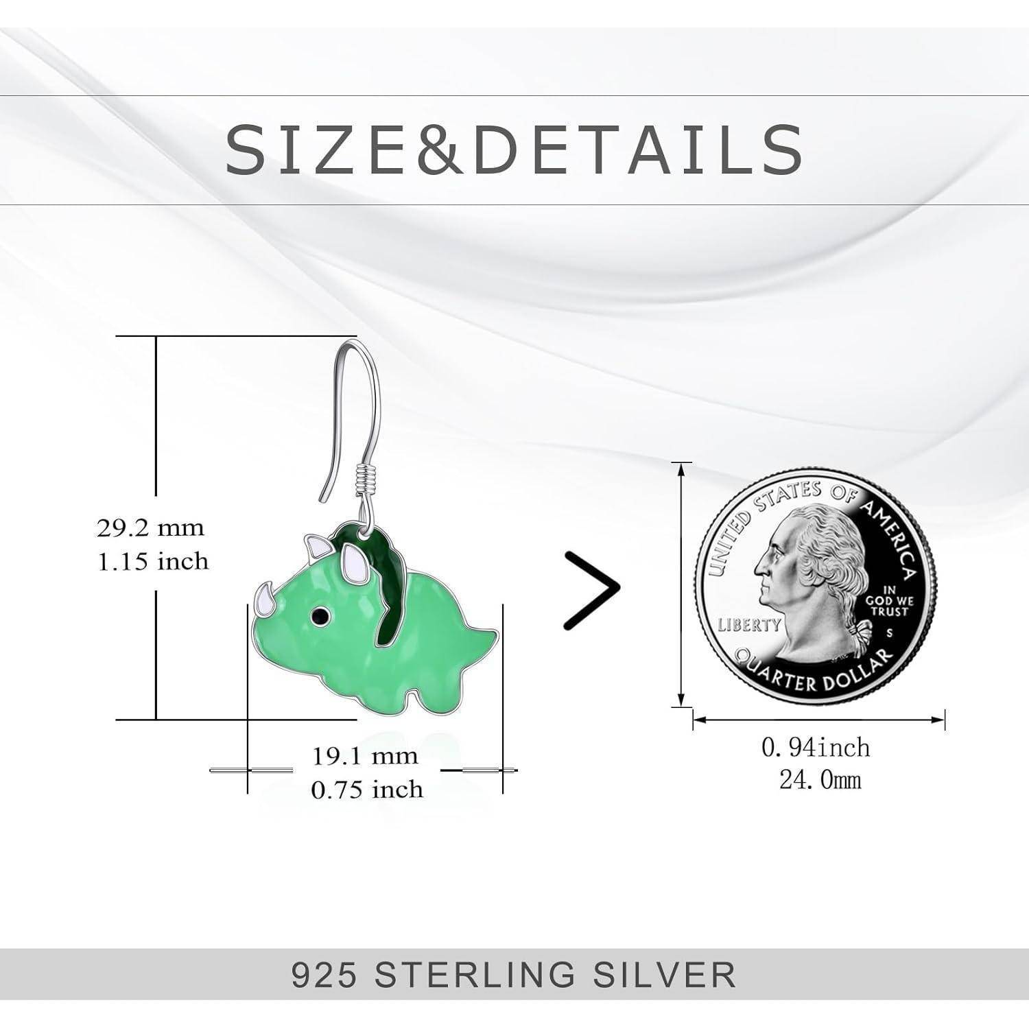 Ohrringe Sterling Silber Frosch Qualle Eule Drop Frauen Dinosaurier
