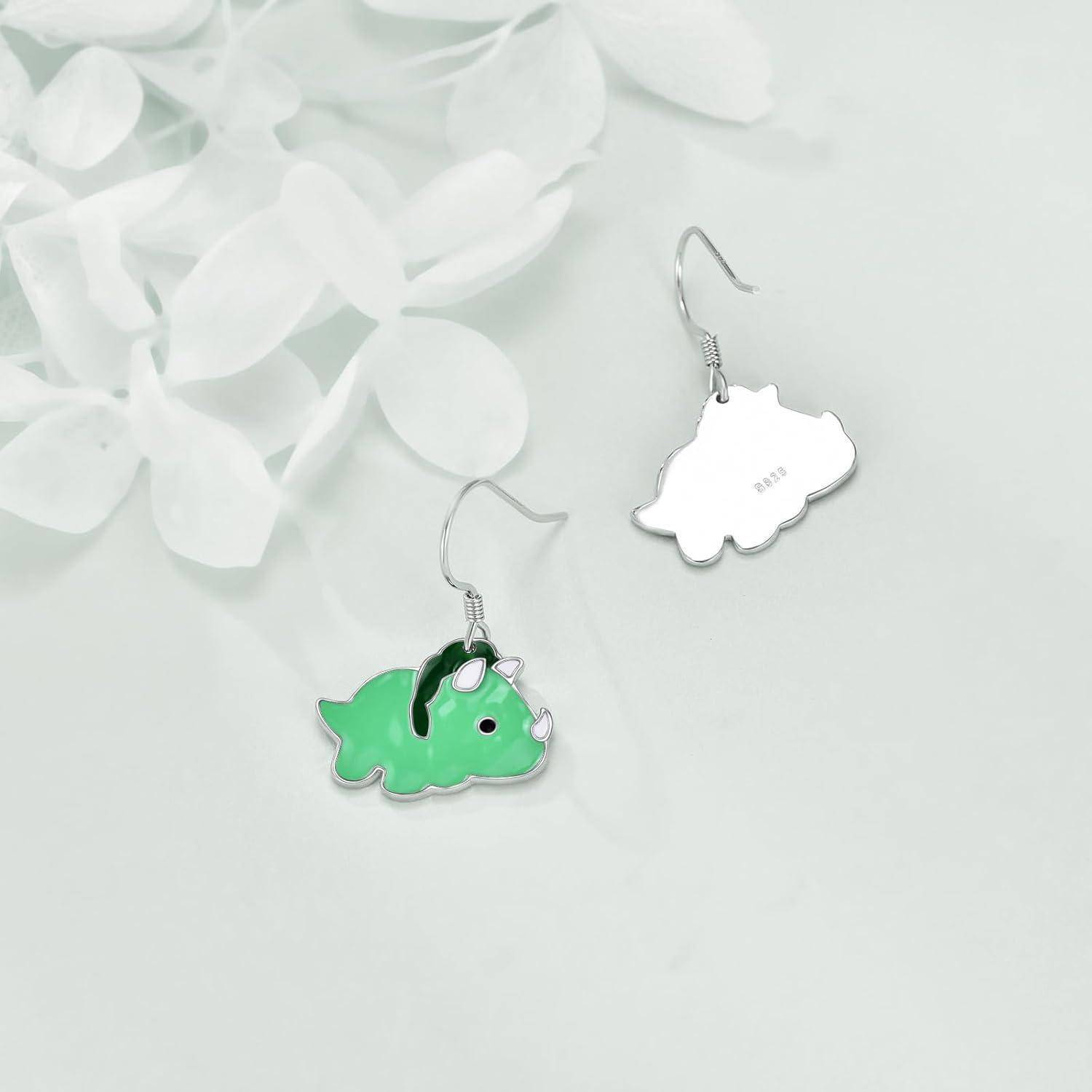 Ohrringe Sterling Silber Frosch Qualle Eule Drop Frauen Dinosaurier