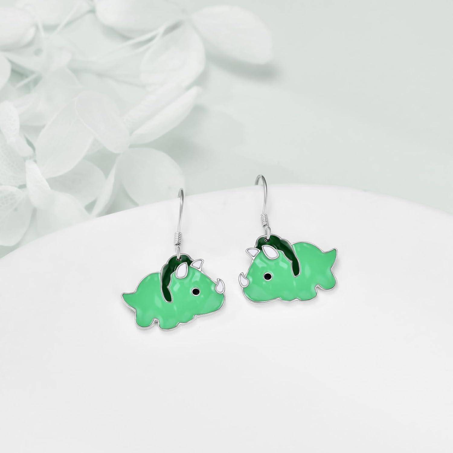 Ohrringe Sterling Silber Frosch Qualle Eule Drop Frauen Dinosaurier