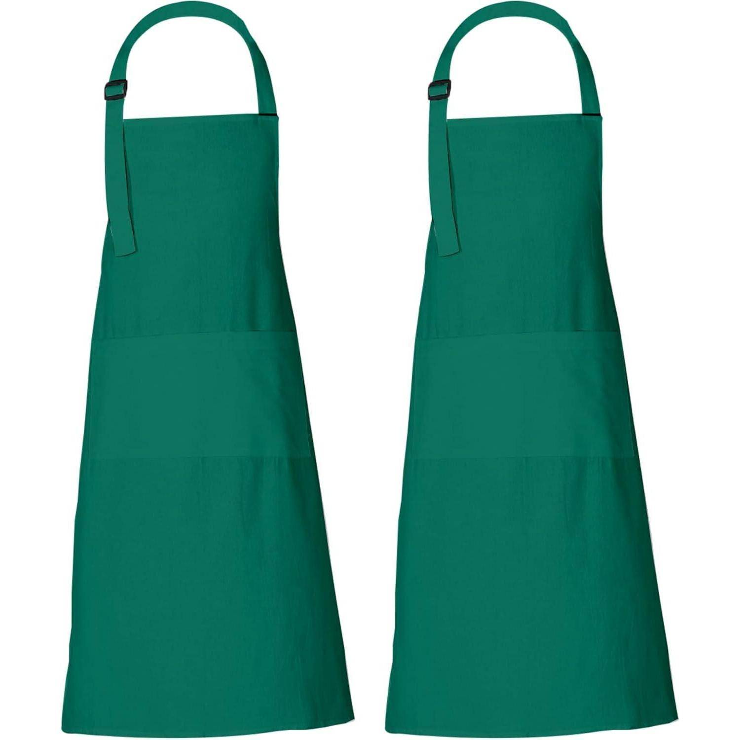 Kochschürze Baumwolle 3 Taschen 69x89cm Frauen 2 Gezeitentümpelgrün