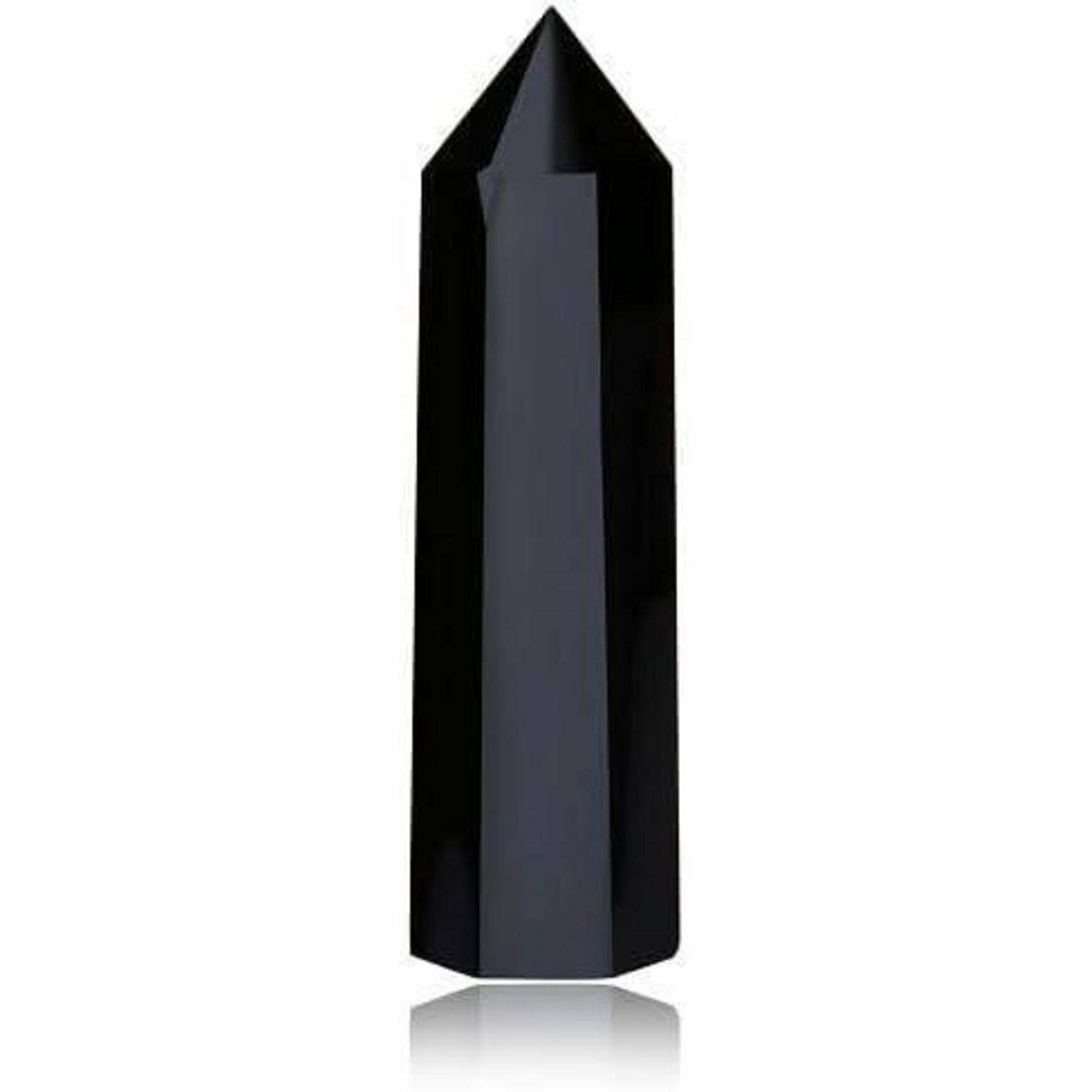 Kristallturm Obsidian Heilstein Reiki 9-10cm Einspitzige Obsidian