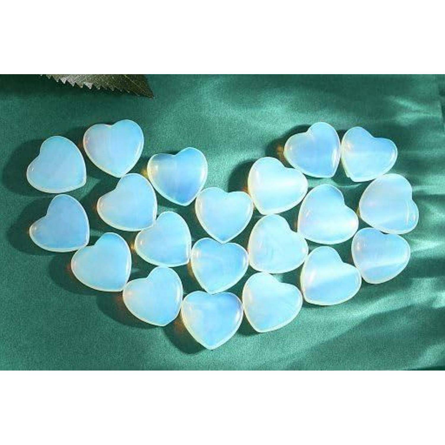 Edelstein Herz 20er Set 20mm Poliert Handgeschnitzt Reiki Opal