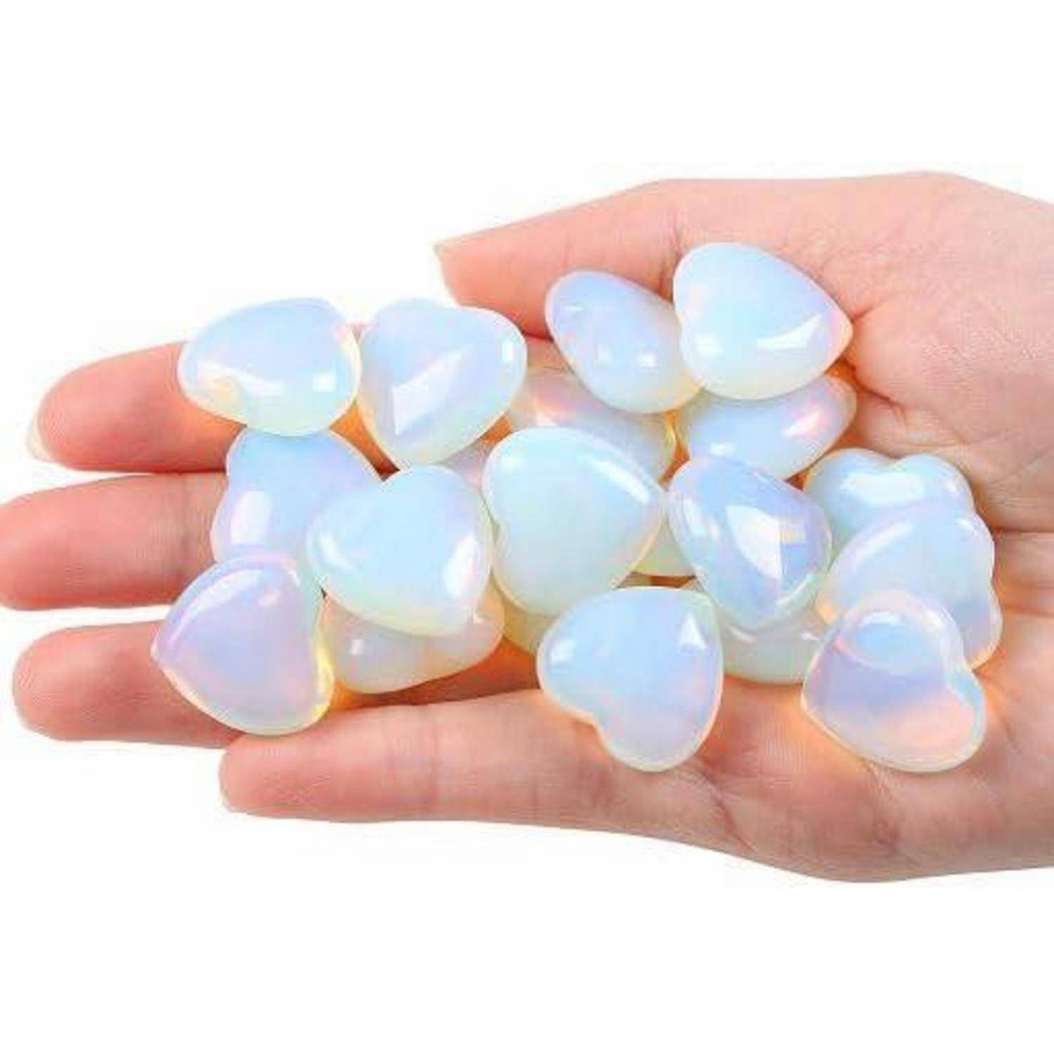 Edelstein Herz 20er Set 20mm Poliert Handgeschnitzt Reiki Opal