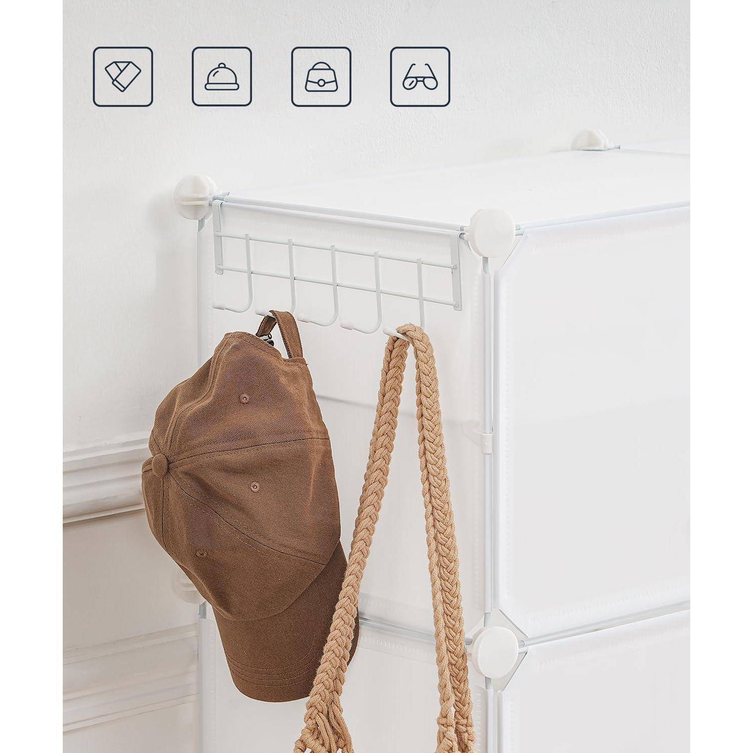 Schuhregal 10 Fächer 40 Paar 10 Fächern（80 x 30 x 150 cm） Weiß