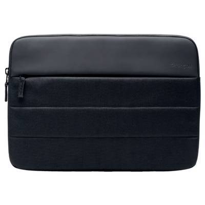 Eine schwarze Laptoptasche mit Reißverschluss und einer dezenten Textur, entwickelt zum Schutz eines Laptops.