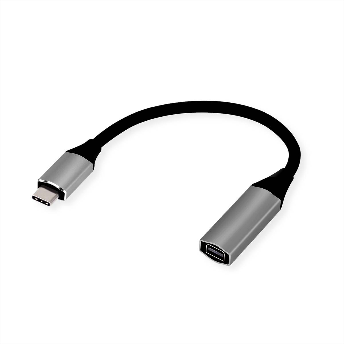 STANDARD Display Adapter USB Typ C - Mini DisplayPort v1.2, schwarz, 0,2 m Adapter, Terminatoren,
