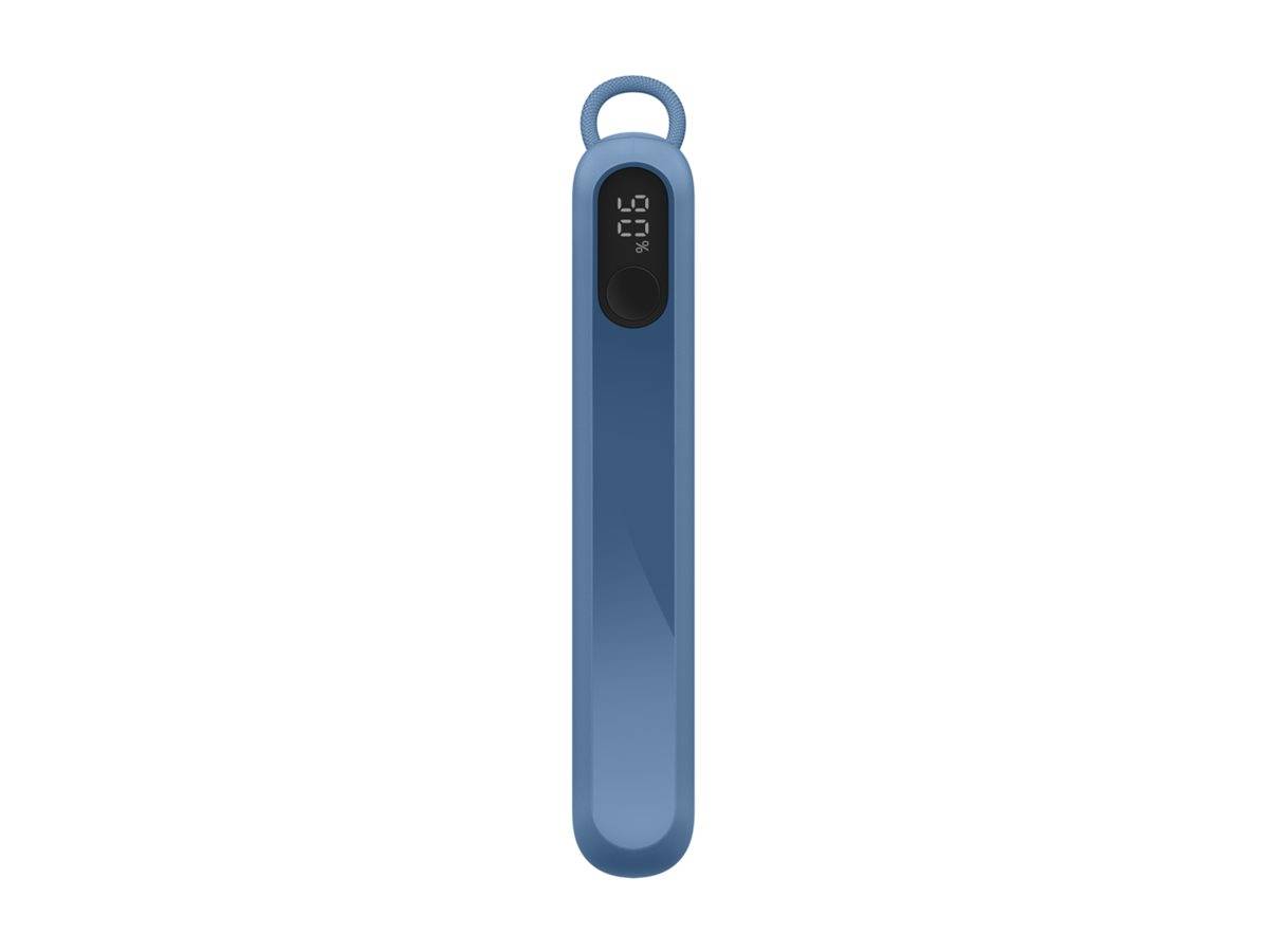 Schwarzes Jabra Bluetooth-Headset mit Ohrbügel, ausgestattet mit Lautstärkereglern und einem Netzschalter, entwickelt für freihändige Kommunikation.