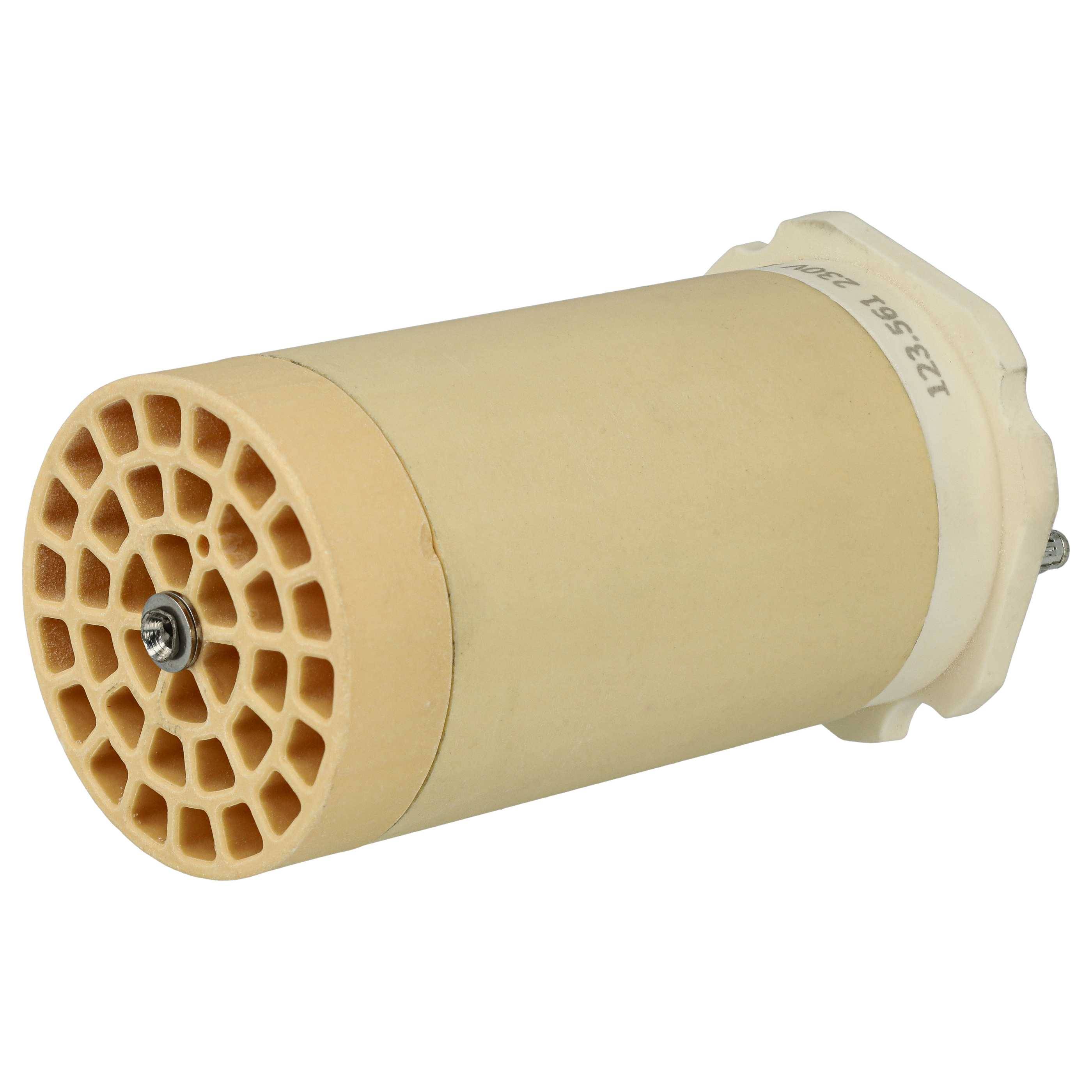 Ein keramischer Wabenkörperfilter mit zylindrischer Form, der ein Gitternetzmusters aufweist und zur Reinigung von Luft- oder Abgassystemen verwendet wird.