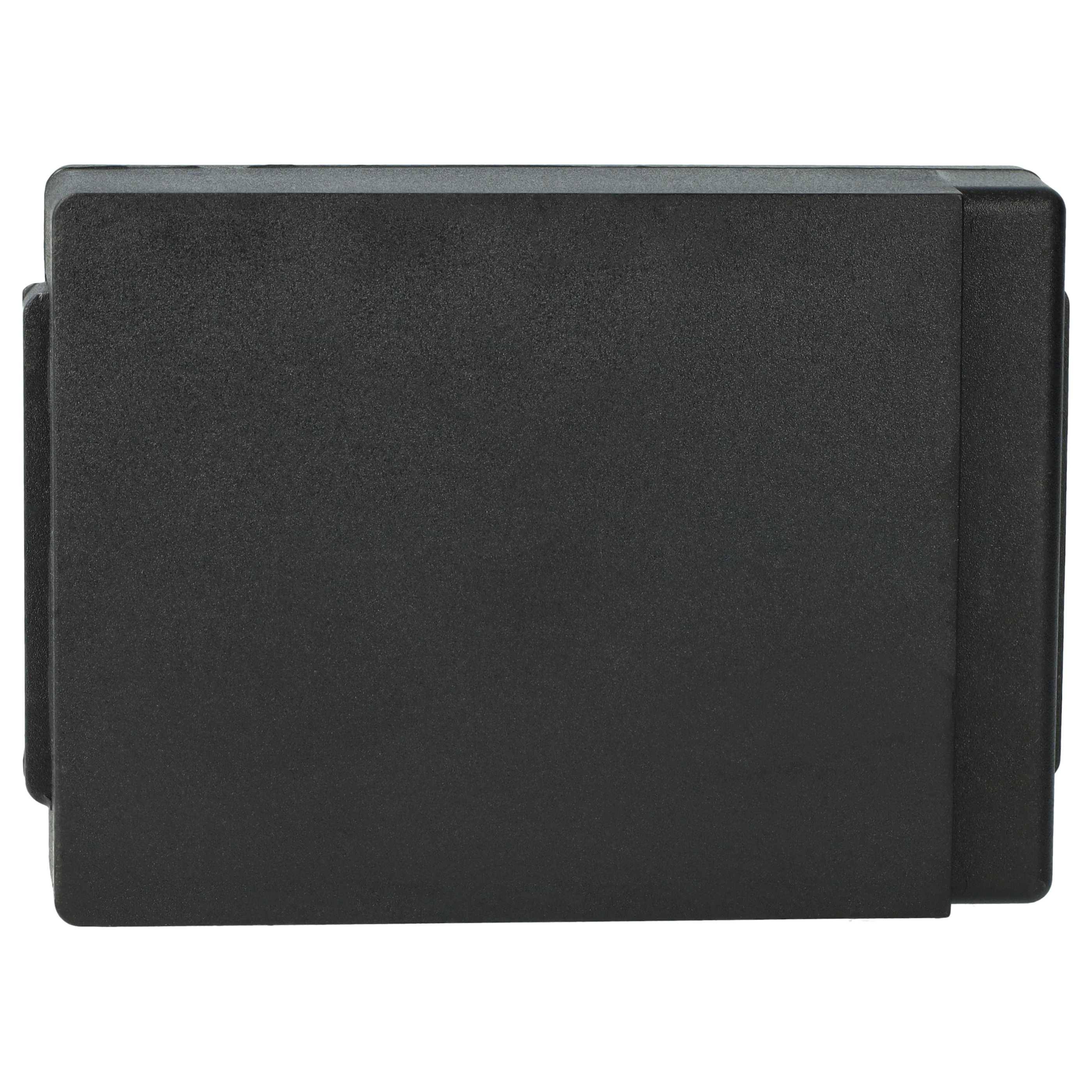 Eine schwarze rechteckige Box mit glatten Oberflächen, möglicherweise ein Gehäuse oder eine Hülle.