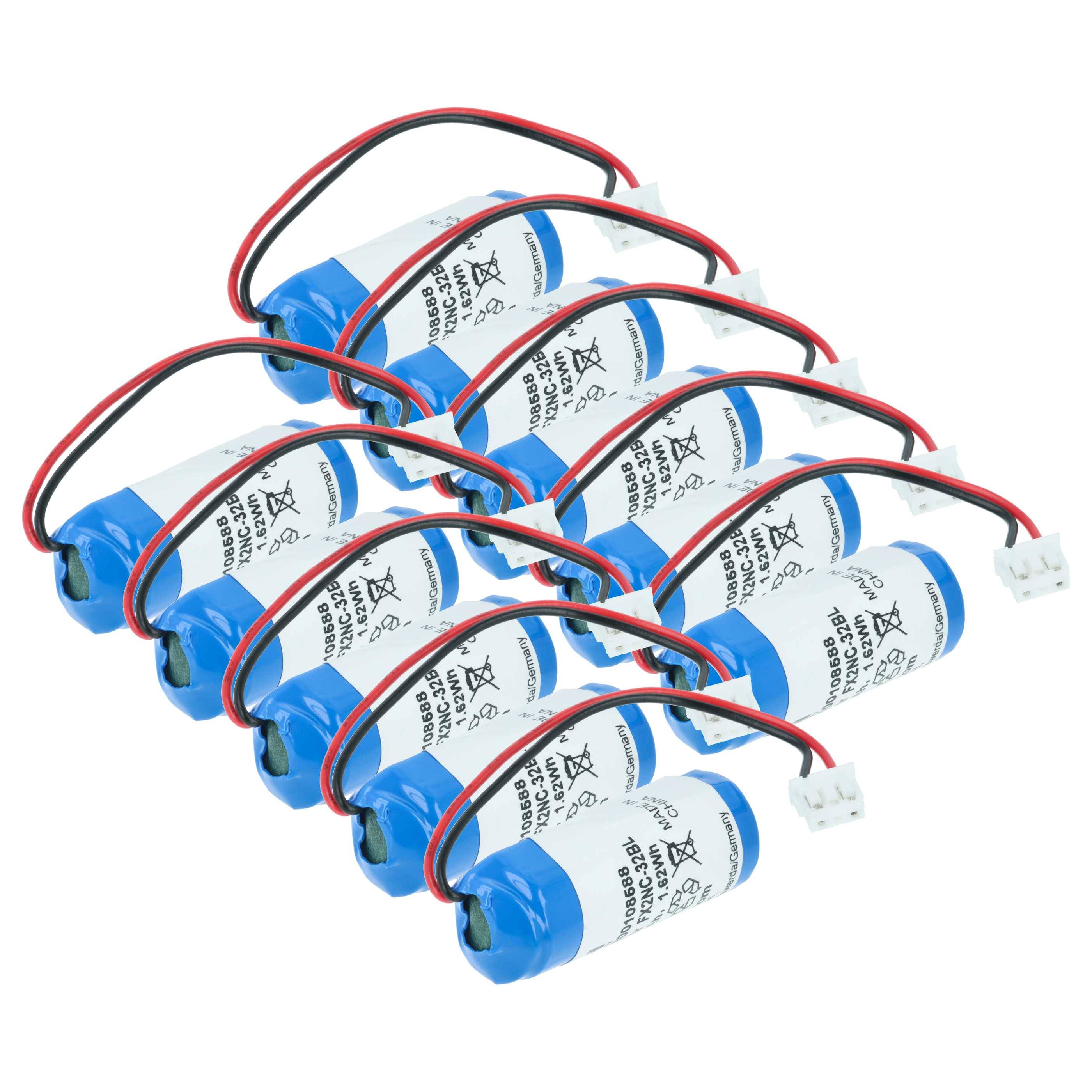 vhbw 10x Batterie kompatibel mit Mitsubishi F1, FX2, FX1, FX, FX2N-20GM, F2, FX2C Steuereinheit (450 mAh, 3,6 V, Li-MnO2)