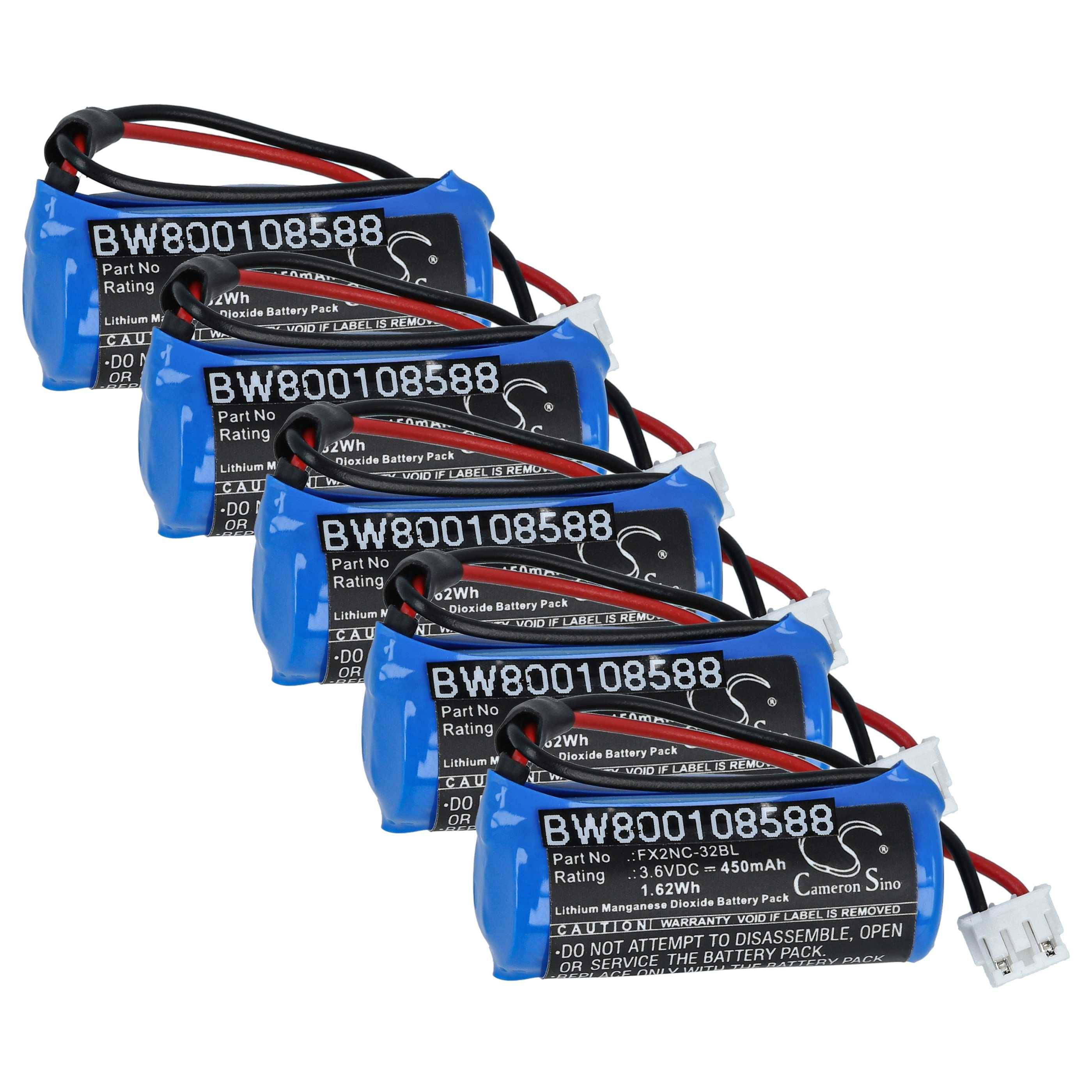 vhbw 5x Batterie kompatibel mit Steris Surgigraphic 6000 Steuereinheit (450 mAh, 3,6 V, Li-MnO2)