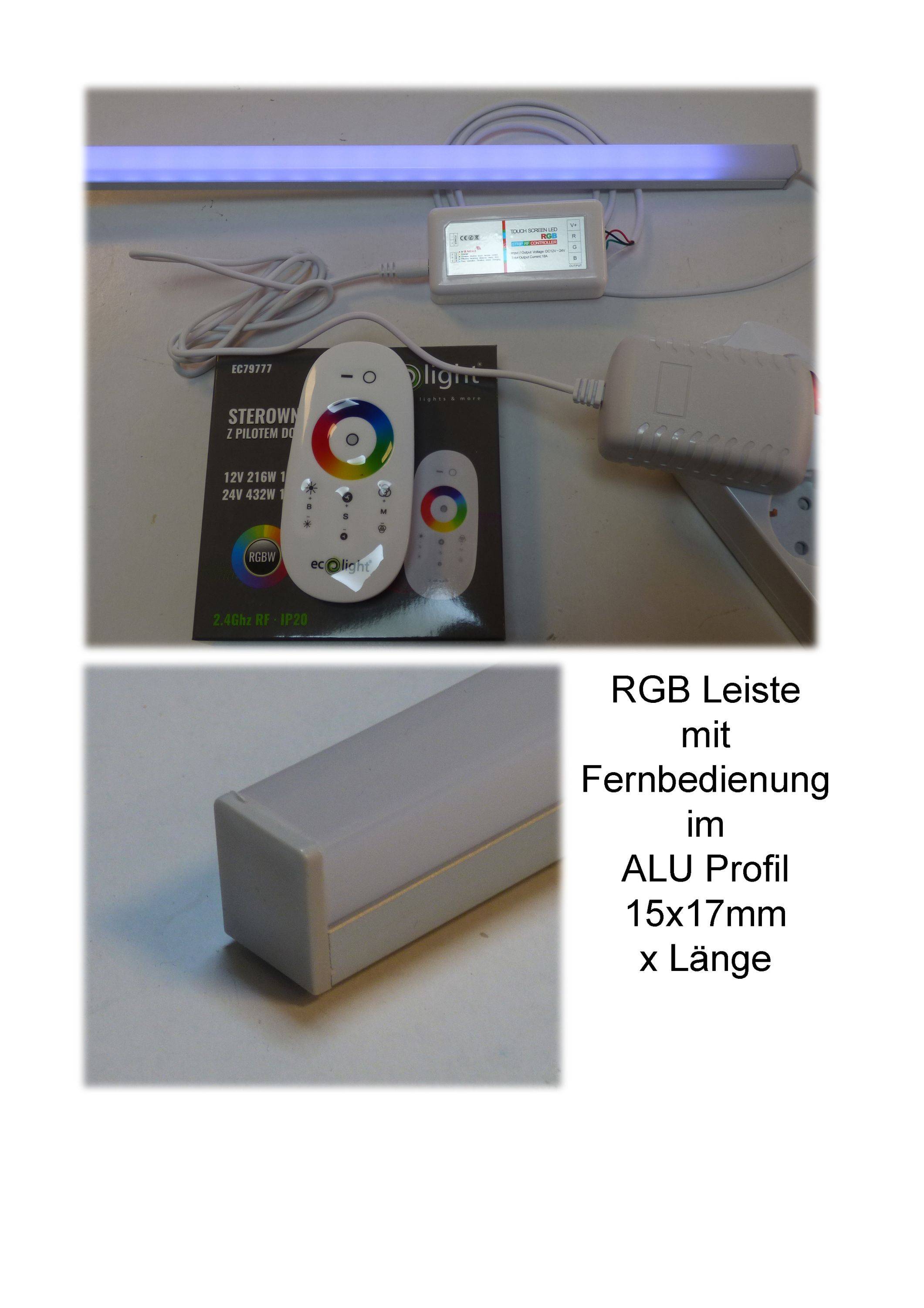 5170 LED ALU Leuchte Aufsatz 1m 5050er LED RGB Fernbedienung +Netzteil