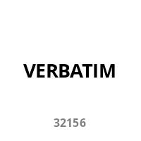 Schwarzer Text 'VERBATIM' mit kleiner Nummer '32156' darunter auf weißem Hintergrund.