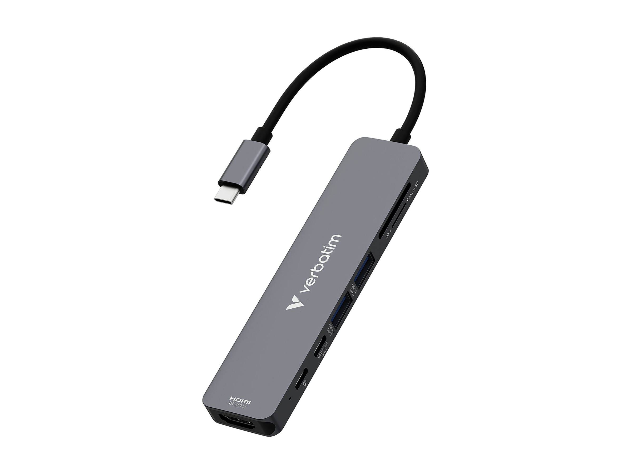 VERBATIM USB-C Essentials Multiport Hub 7 Anschlüsse1x USB-C PD / 2x USB-A 3.2