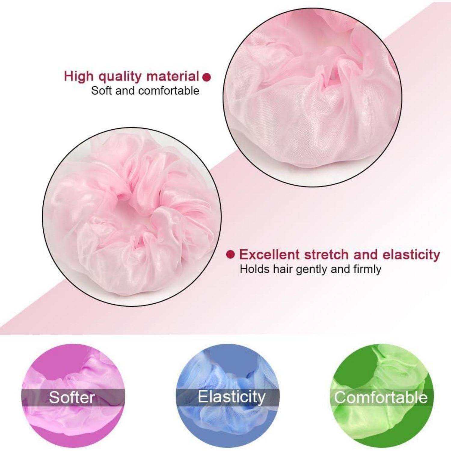 Leuchtende Haargummis Neon LED-Stirnband 6er-Pack