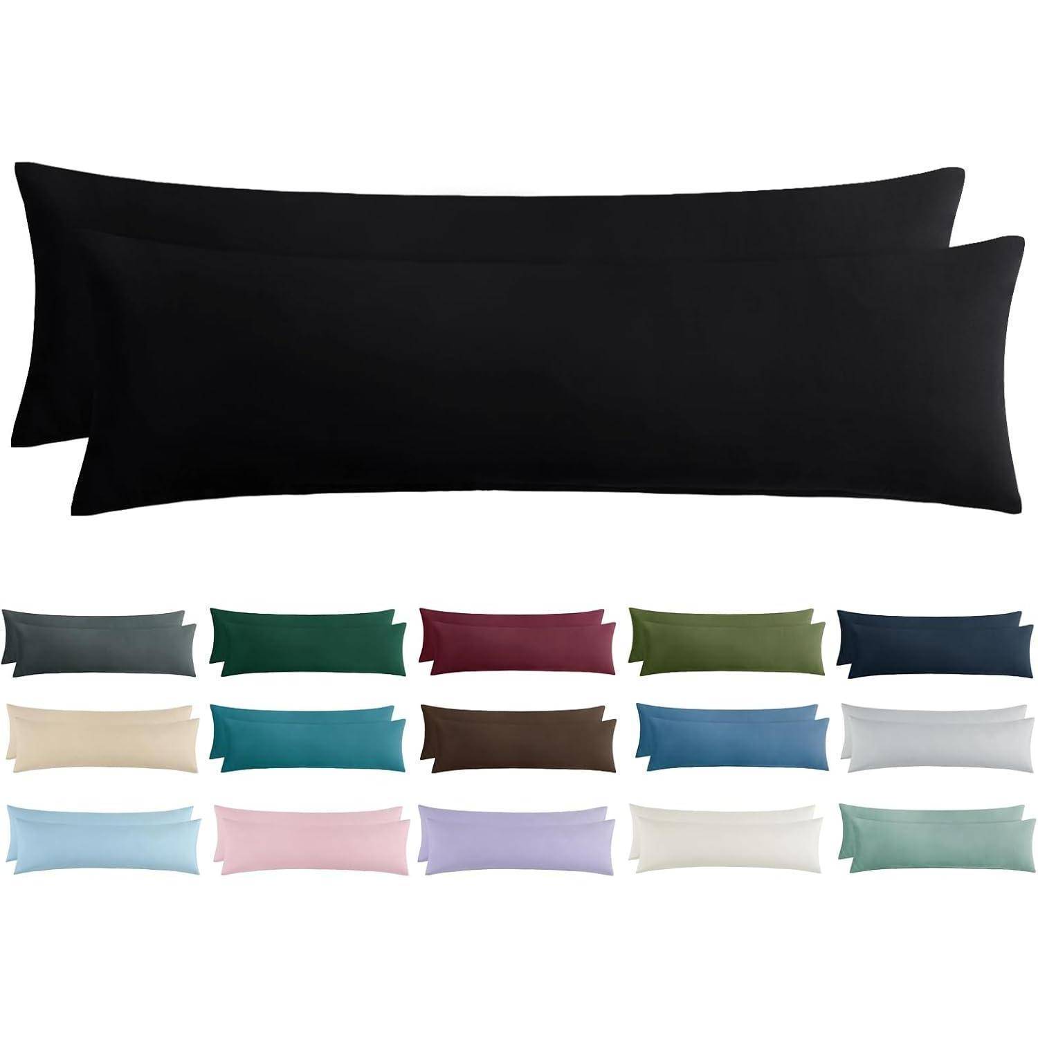 Kissenbezug Seitenschläfer Reißverschluss Mikrofaser 40x145 Schwarz