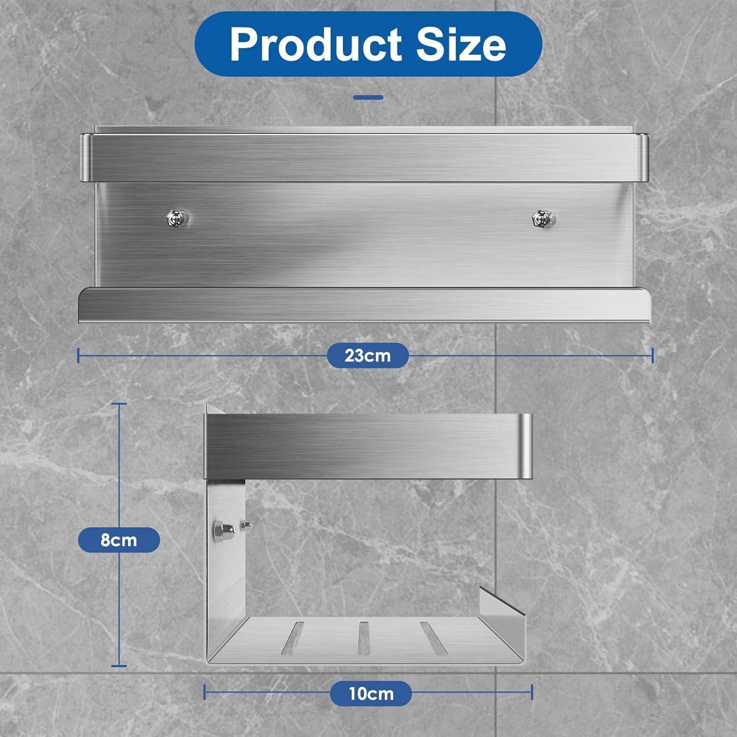Duschablage Edelstahl SUS304 organizer 2 Stück Halterung Dusche Silber
