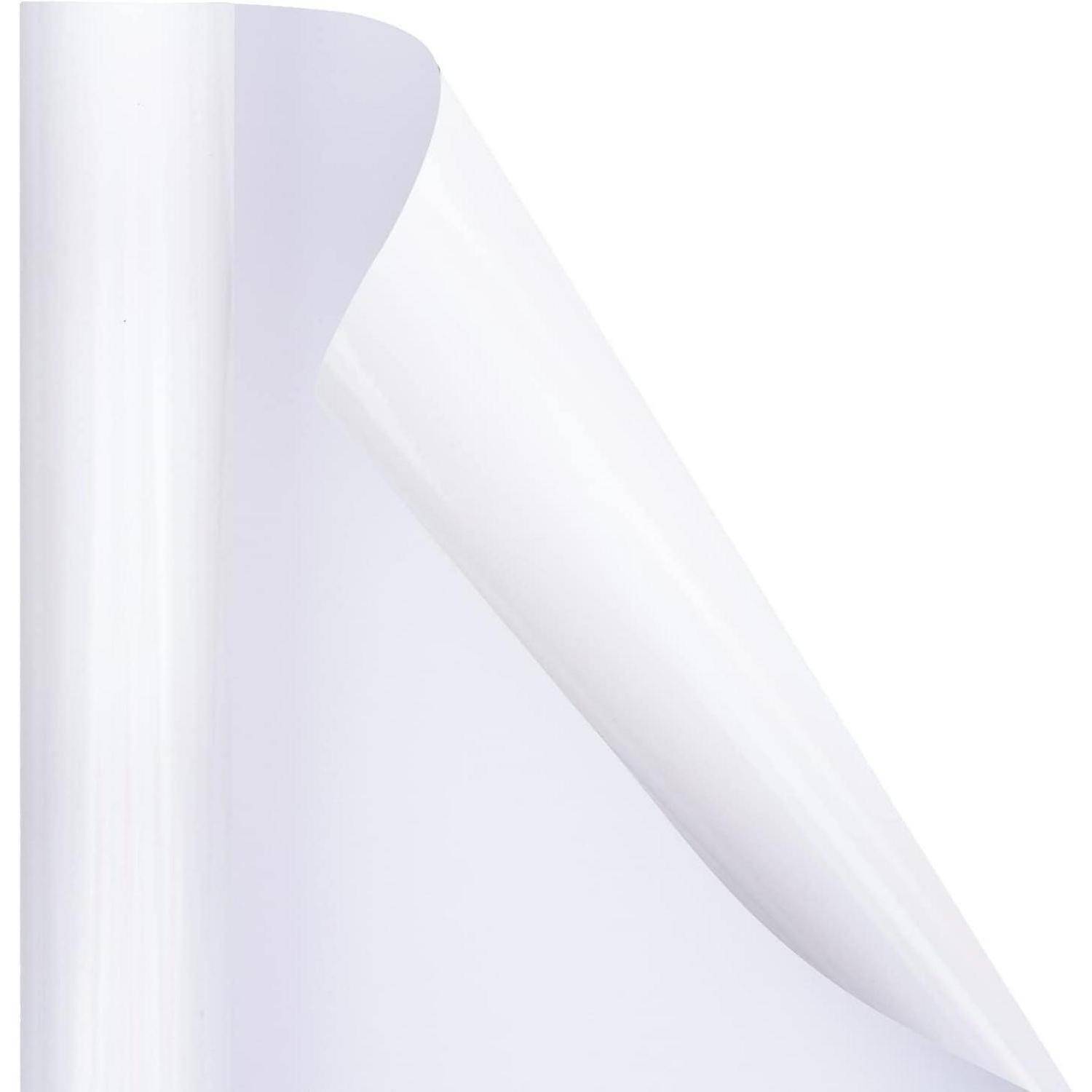 Weißes Metallic Geschenkpapier Mini-Rolle 43 cm x 10 m - Ideal für