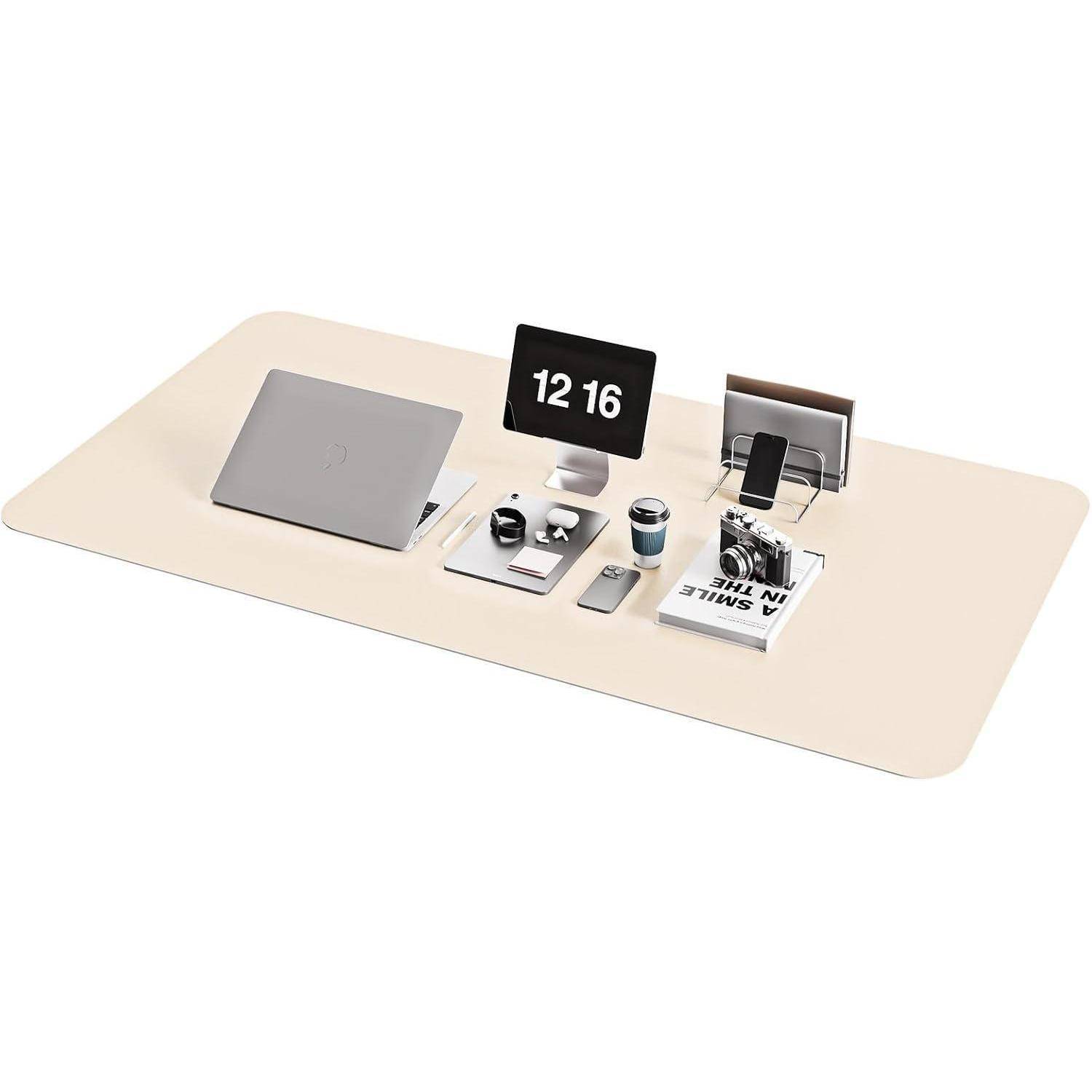 Schreibtischunterlage Mauspad Leder Wildleder Beige 120x60cm