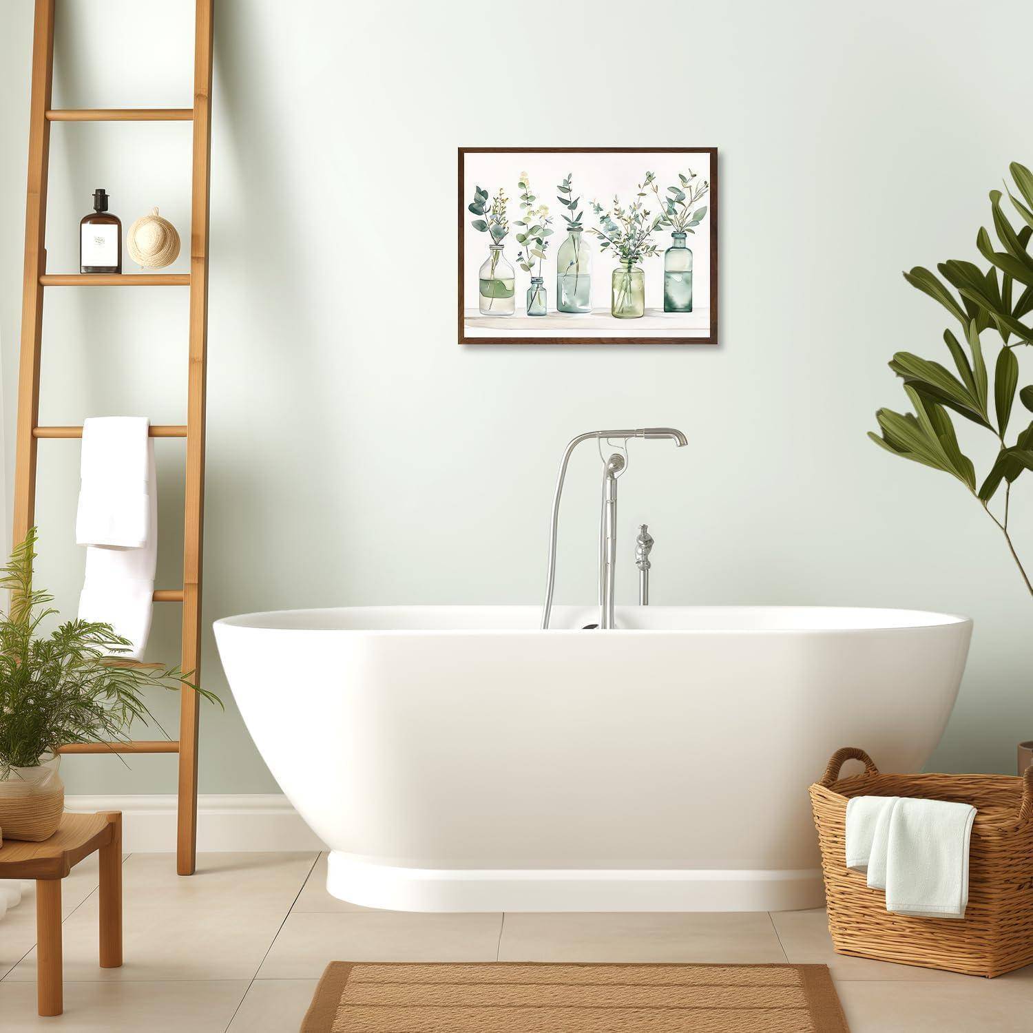 Botanische Wandbilder Badezimmer Flaschen Pflanzen Wandkunst 30×40 cm