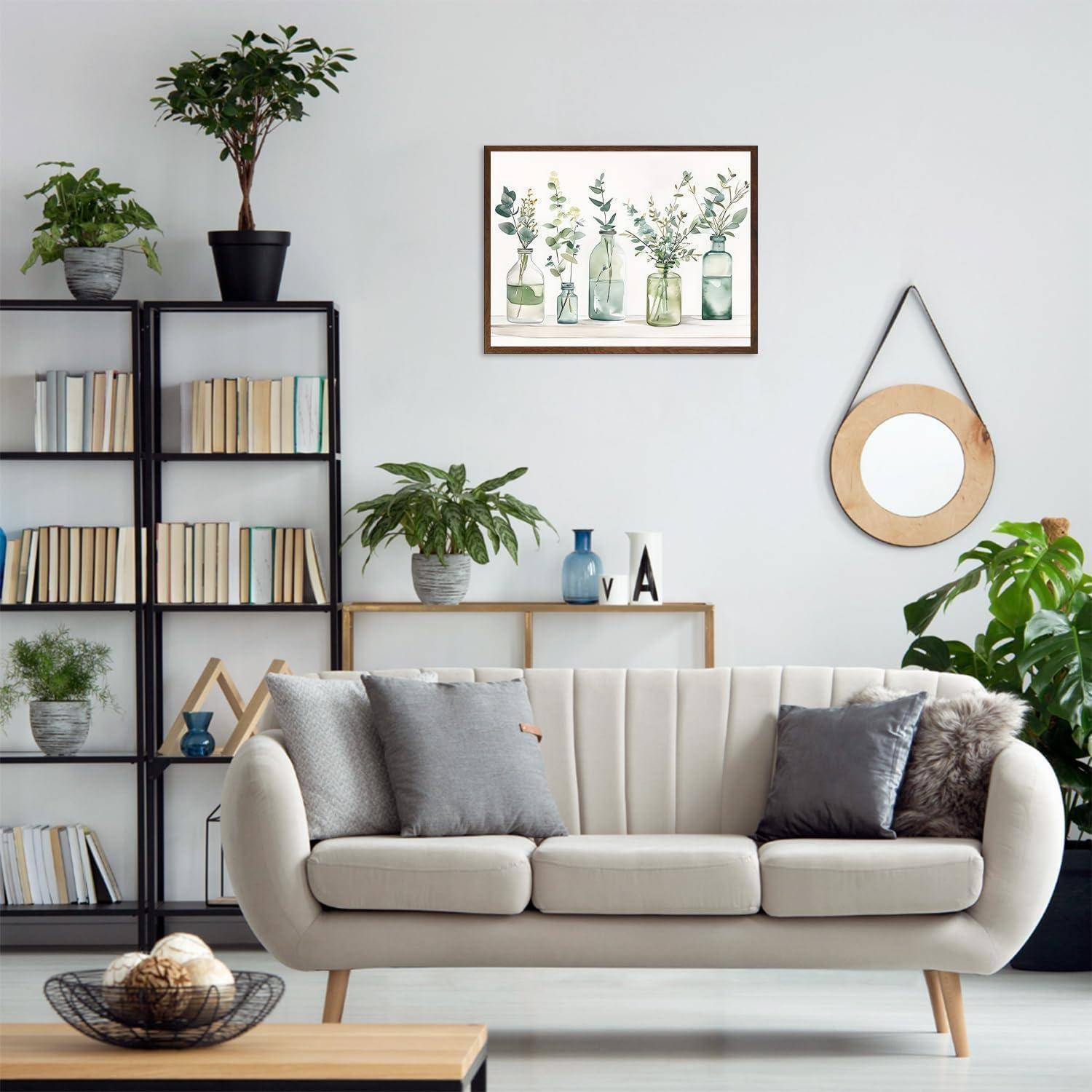 Botanische Wandbilder Badezimmer Flaschen Pflanzen Wandkunst 30×40 cm