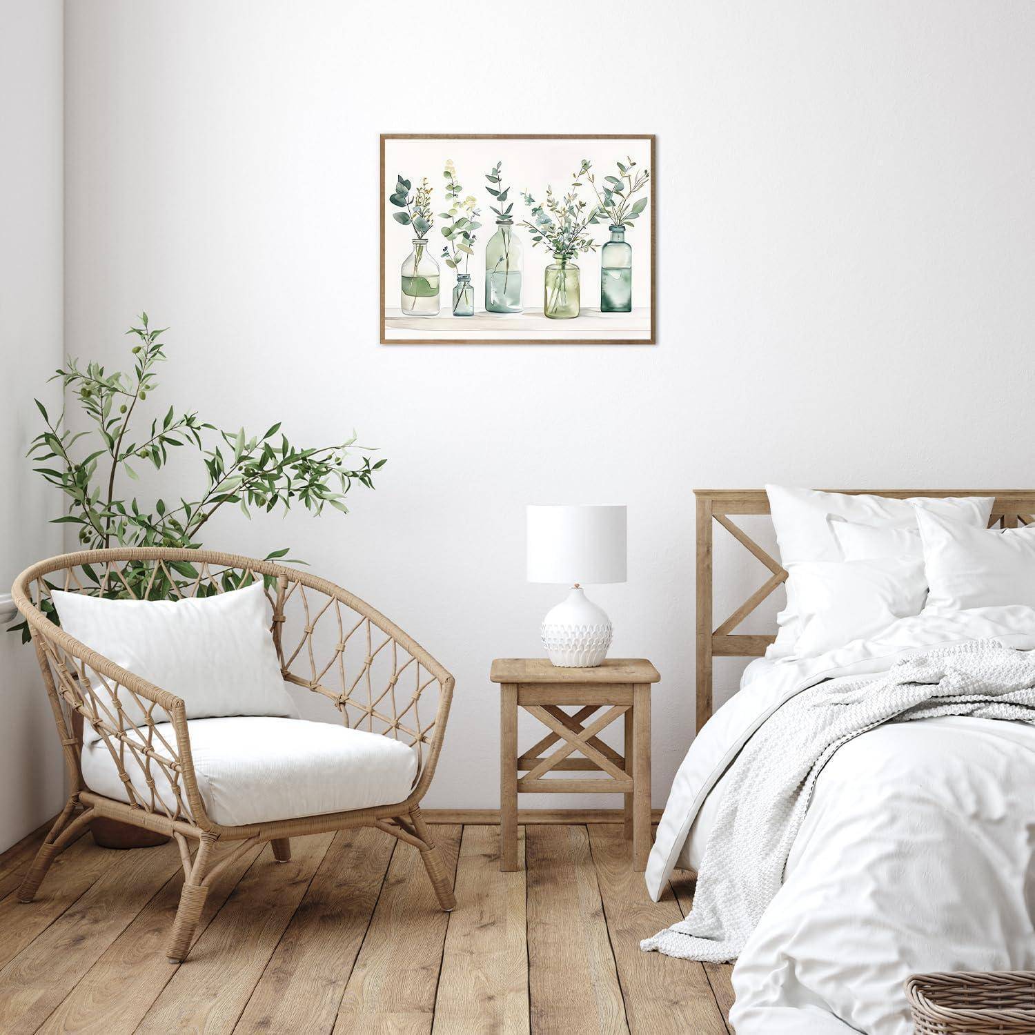 Botanische Wandbilder Badezimmer Flaschen Pflanzen Wandkunst 30×40 cm