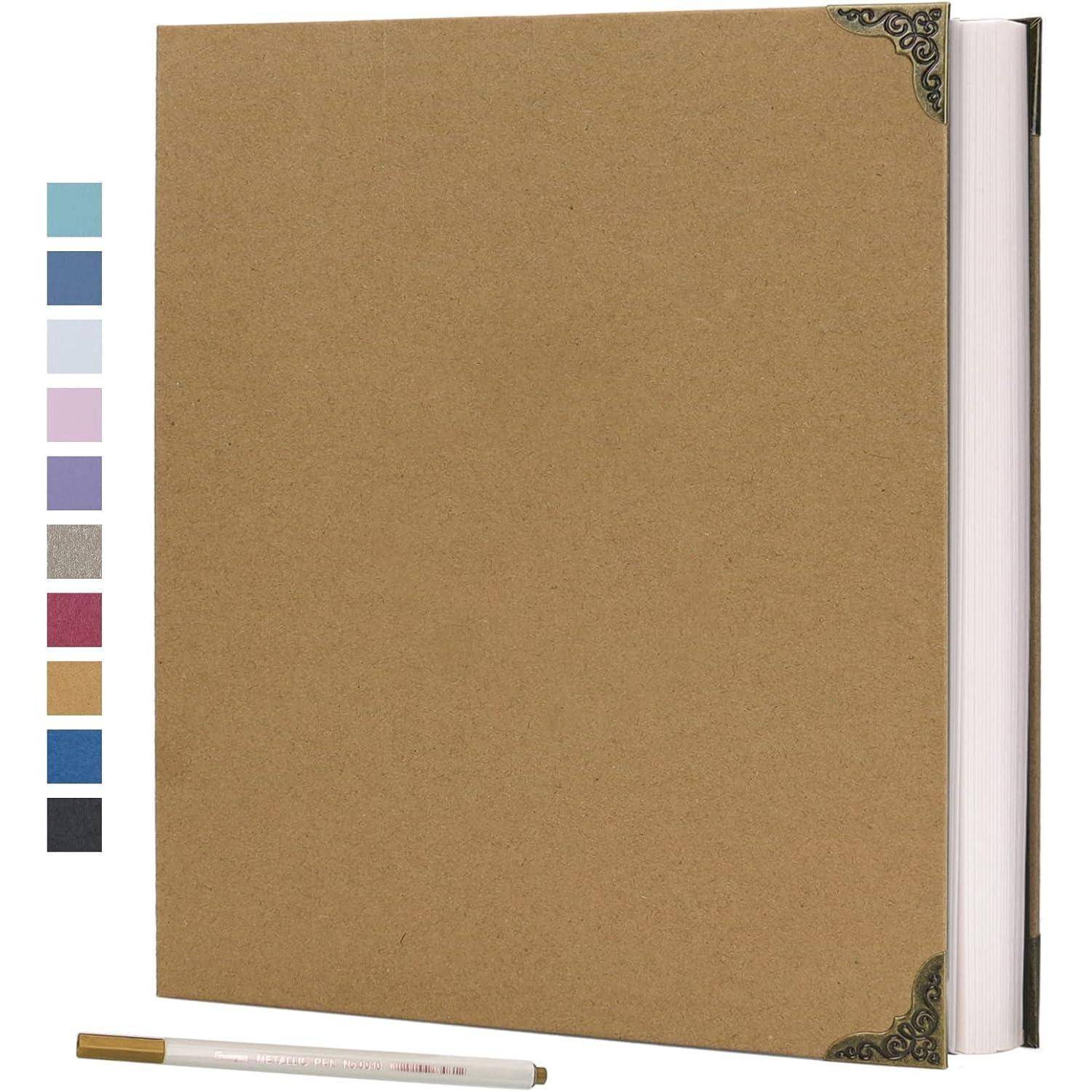 Fotoalbum Selbstklebend 60 Seiten Hardcover Scrapbook DIY Kit 30x30cm