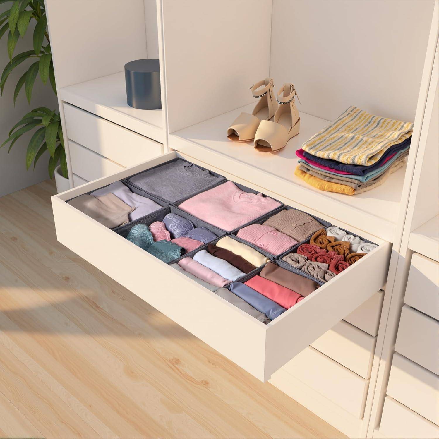 Faltbare Stoff Schubladen Organizer 8er Set Kleidung Aufbewahrungsbox