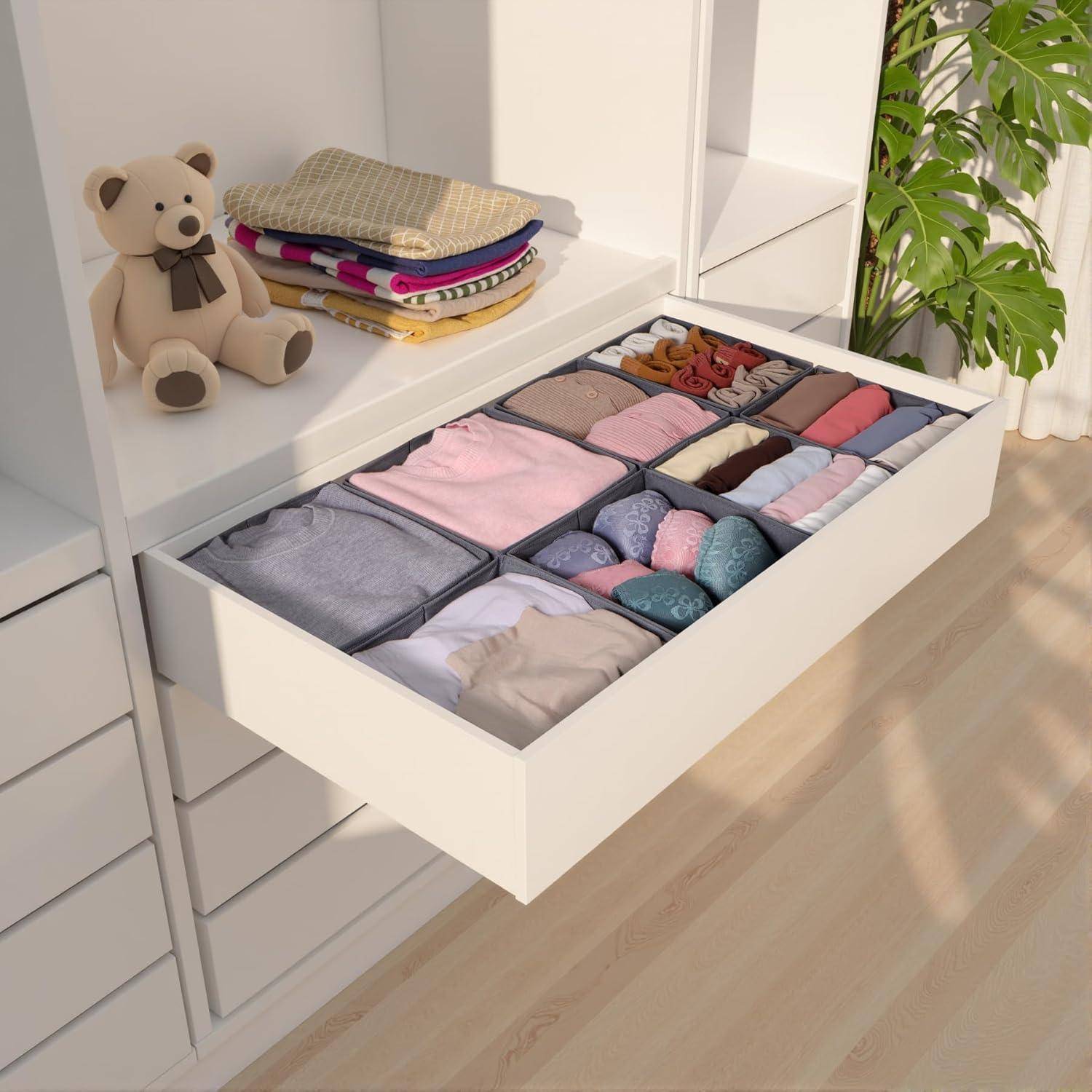 Faltbare Stoff Schubladen Organizer 8er Set Kleidung Aufbewahrungsbox