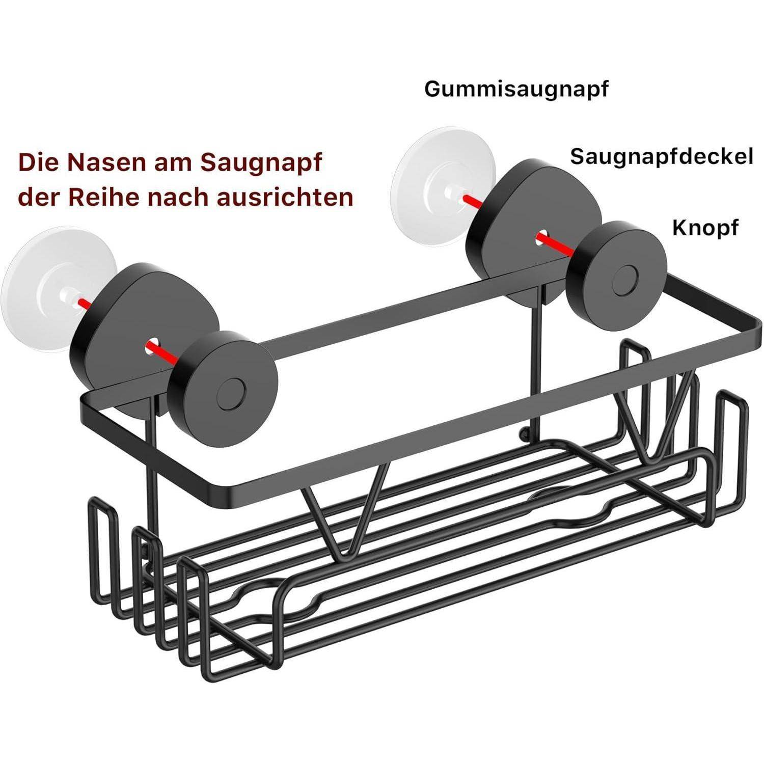 Duschablage Saugnapf Ohne Bohren 3 Stück Duschablage Saugnapf Schwarz