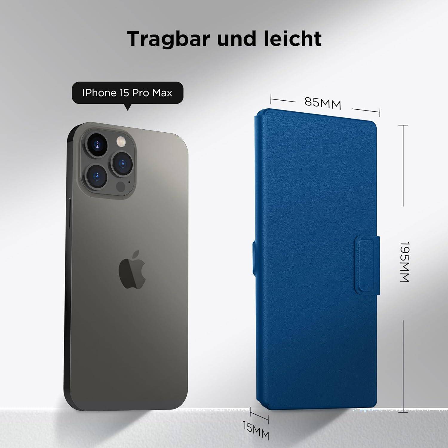 Tastatur Bluetooth Faltbar Ständer Smartphone Dunkelblau Meerblau