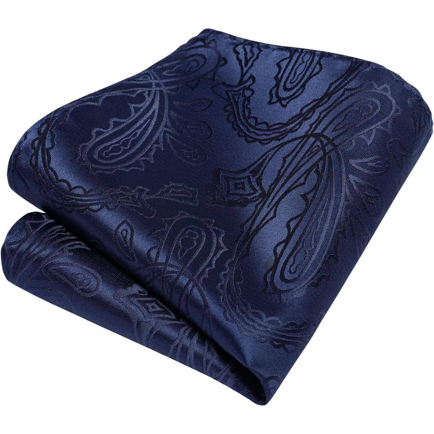 Krawatte Herren Paisley Hochzeit Marineblau-F Einheitsgröße