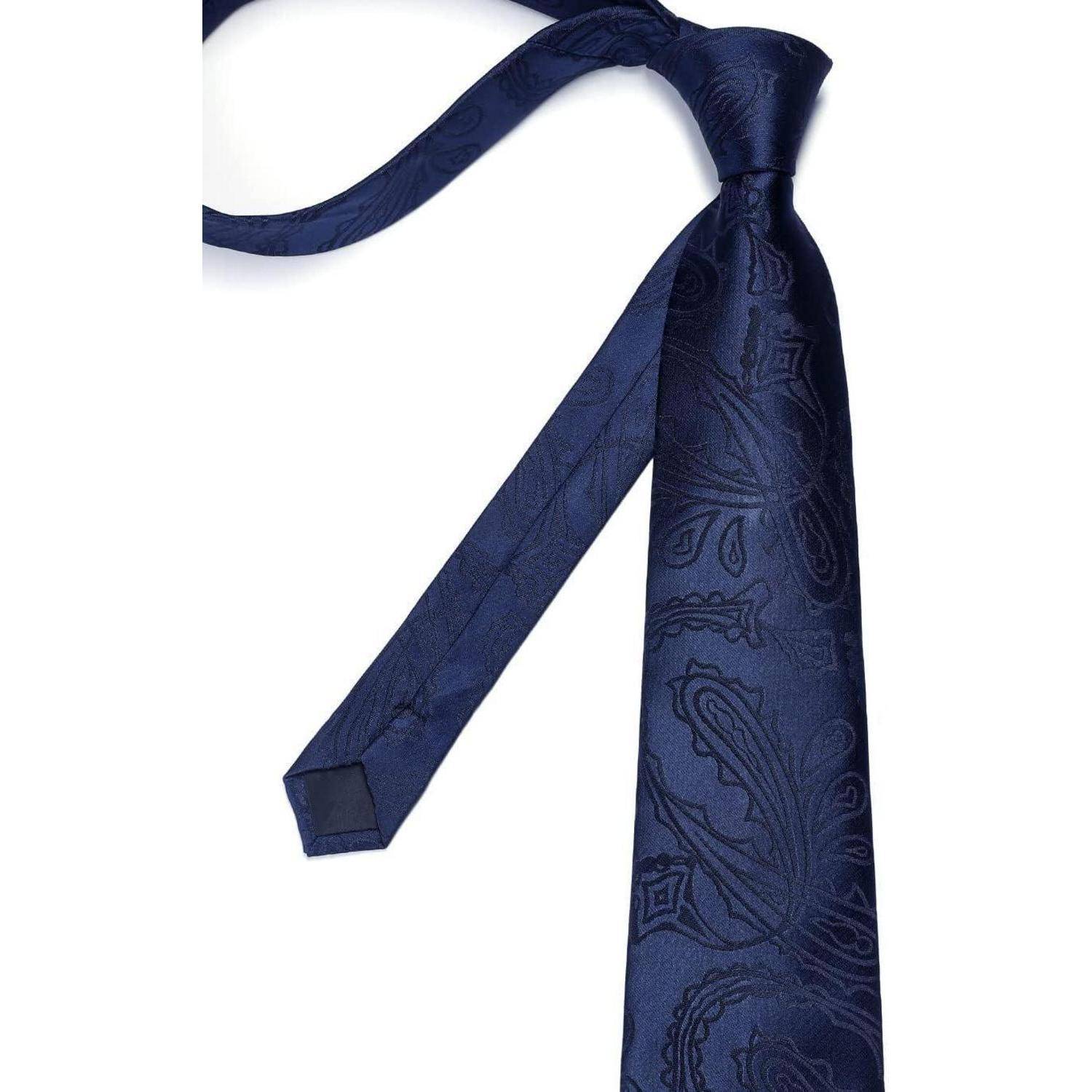 Krawatte Herren Paisley Hochzeit Marineblau-F Einheitsgröße