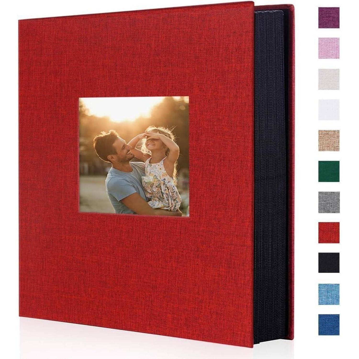 Fotoalbum Einsteckalbum 400 Taschen 10x15cm Leinen Rot 400 Pockets Rot