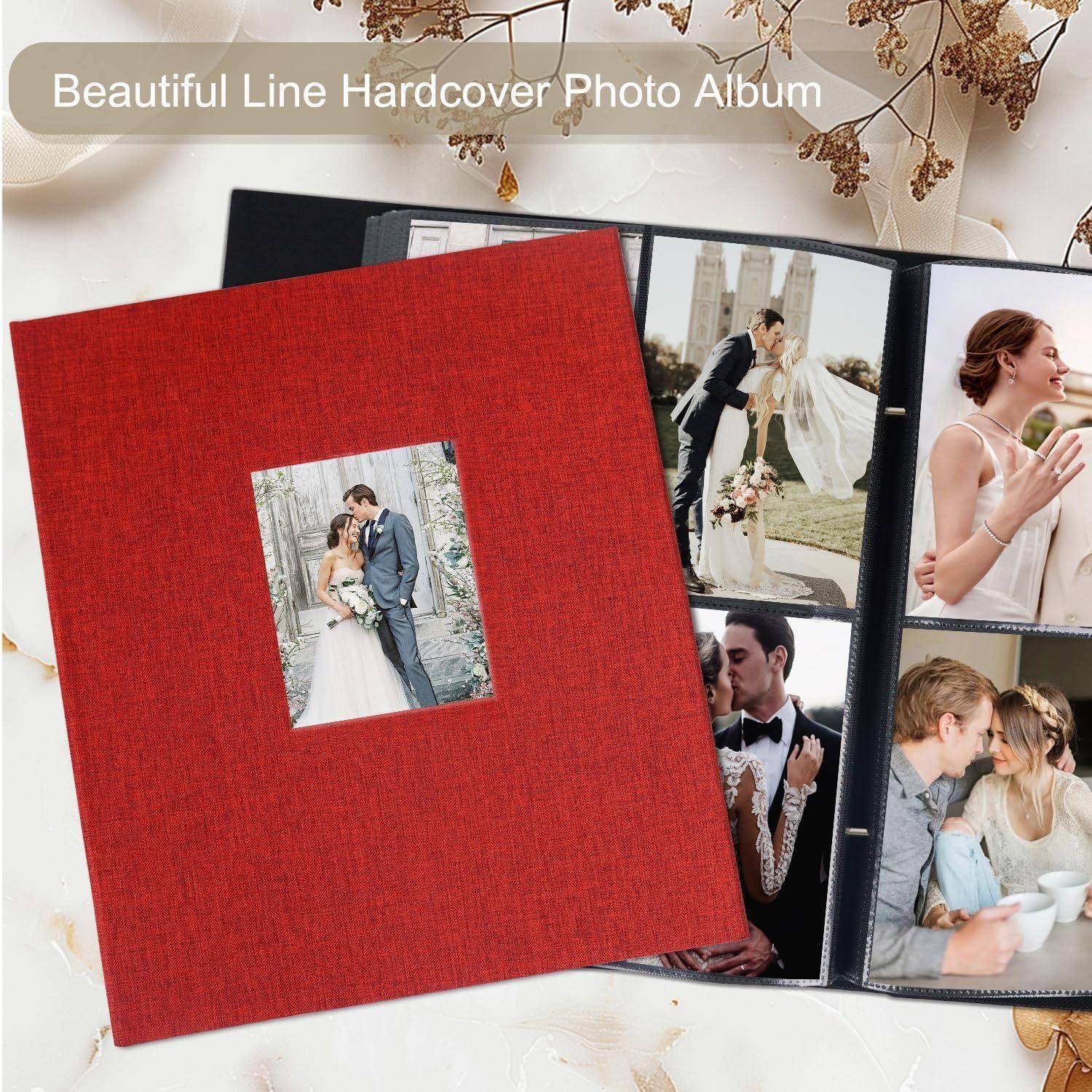 Fotoalbum Einsteckalbum 400 Taschen 10x15cm Leinen Rot 400 Pockets Rot