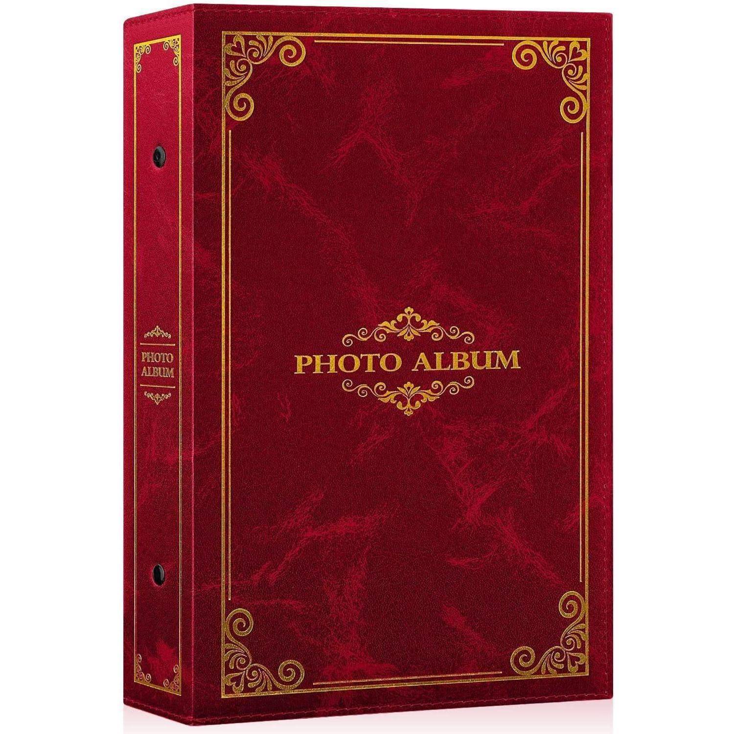 Fotoalbum 10x15 Einsteckalbum Kunstleder Querformat 300 Taschen Rot