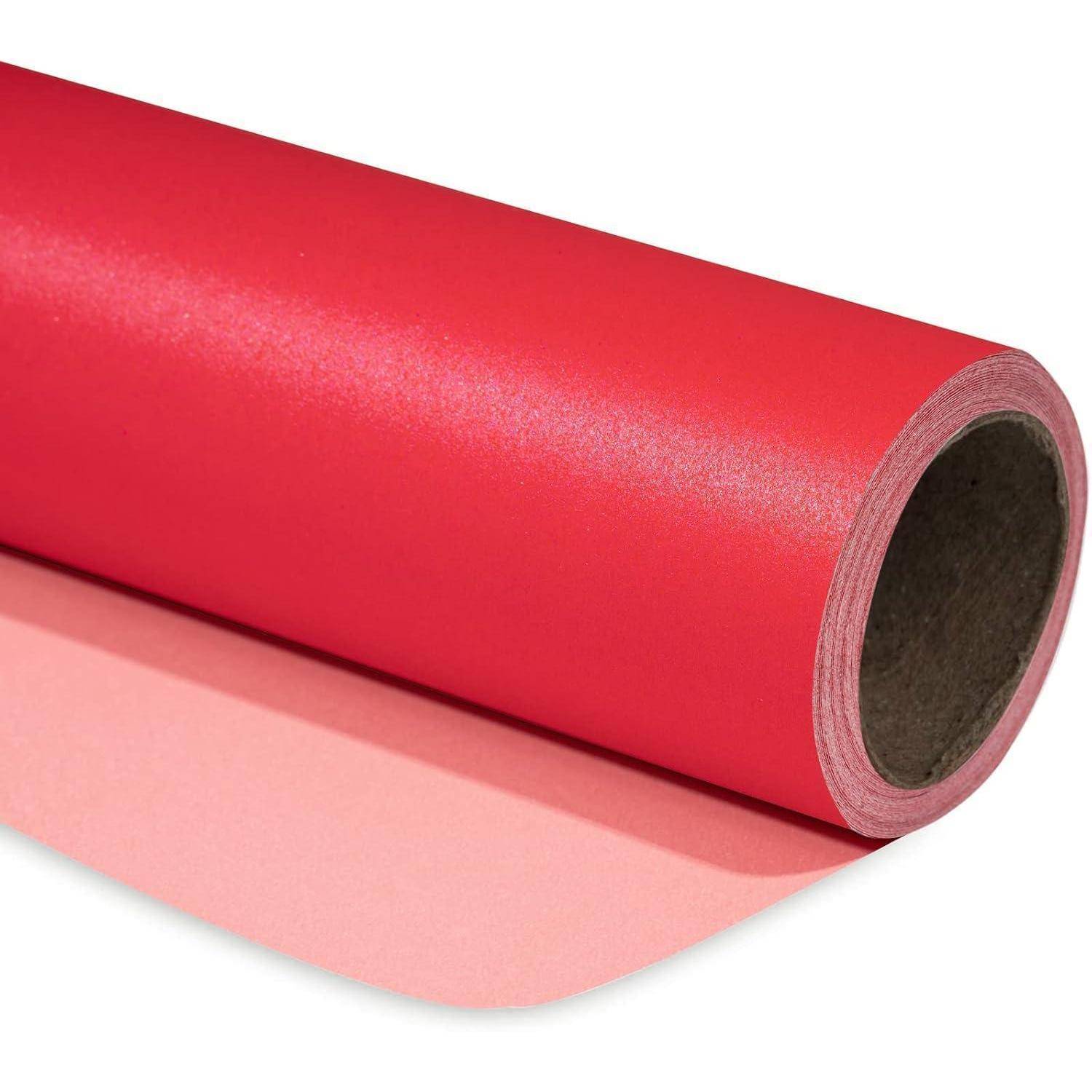 Geschenkpapier Minirolle matt einfarbig Perlmutt Hochzeit Rot
