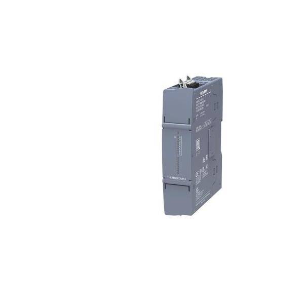 Ein grauer industrieller Elektronikmodul mit verschiedenen Anschlüssen und Steckverbindern auf weißem Hintergrund, verwendet für Automatisierungssysteme.