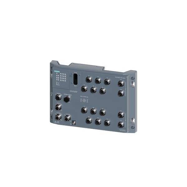 Ein rechteckiges industrielles Bedienfeld mit mehreren Anschlüssen und Ports, das zur Steuerung elektronischer Geräte und Systeme verwendet wird.