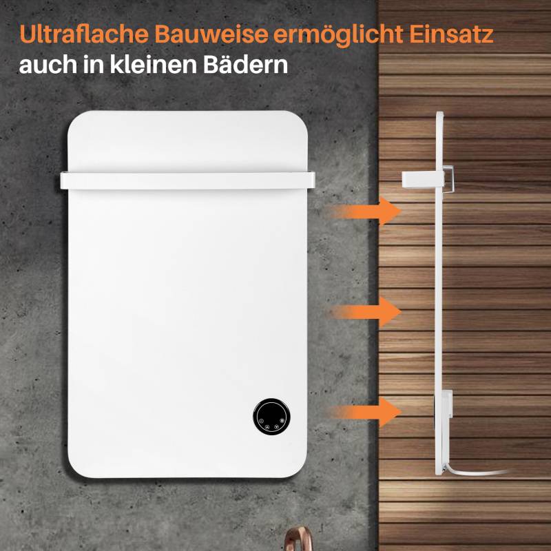 Handtuchtrockner Infrarotheizung 400W - Fernbedienung WiFi Smart App fähig, inkl. für Schlafzimmer, Wohnzimmer, Badezimmer usw.