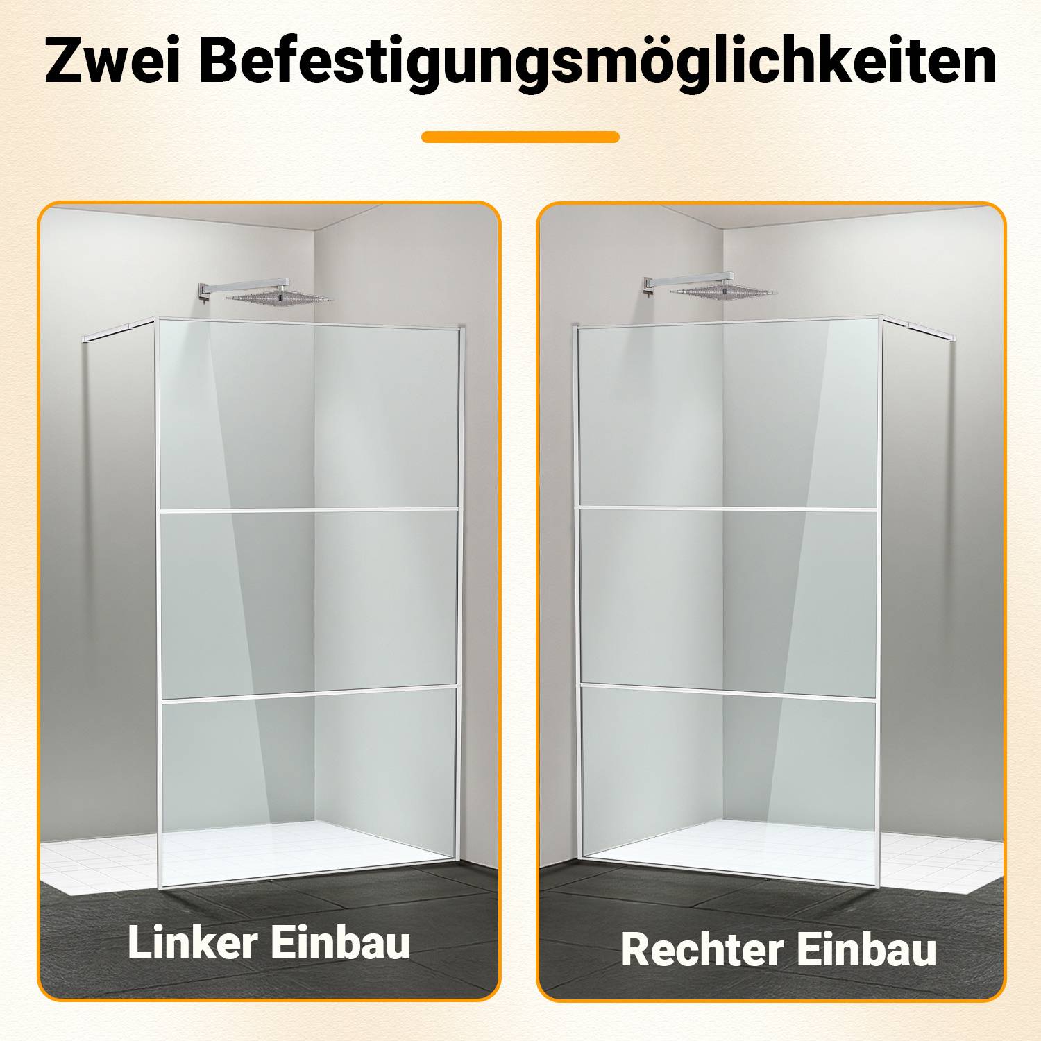 Duschabtrennung 80X200cm Duschwand für Dusche Walk-In Dusche ESG-Sicherheitsglas 5mm Silber