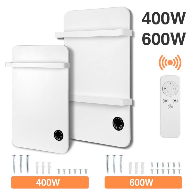 Handtuchtrockner Infrarotheizung 400W - Fernbedienung WiFi Smart App fähig, inkl. für Schlafzimmer, Wohnzimmer, Badezimmer usw.