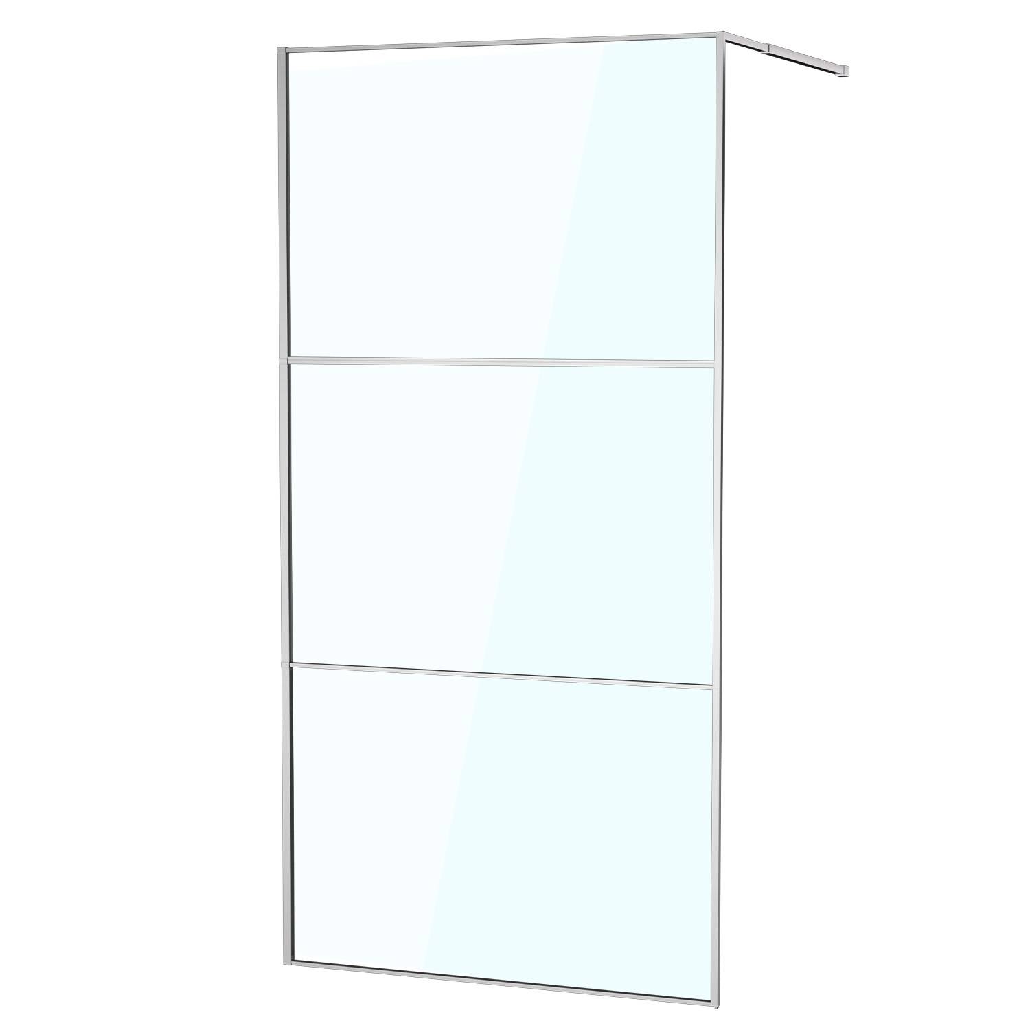 Duschabtrennung 100X200cm Duschwand für Dusche Walk-In Dusche ESG-Sicherheitsglas 5mm Silber