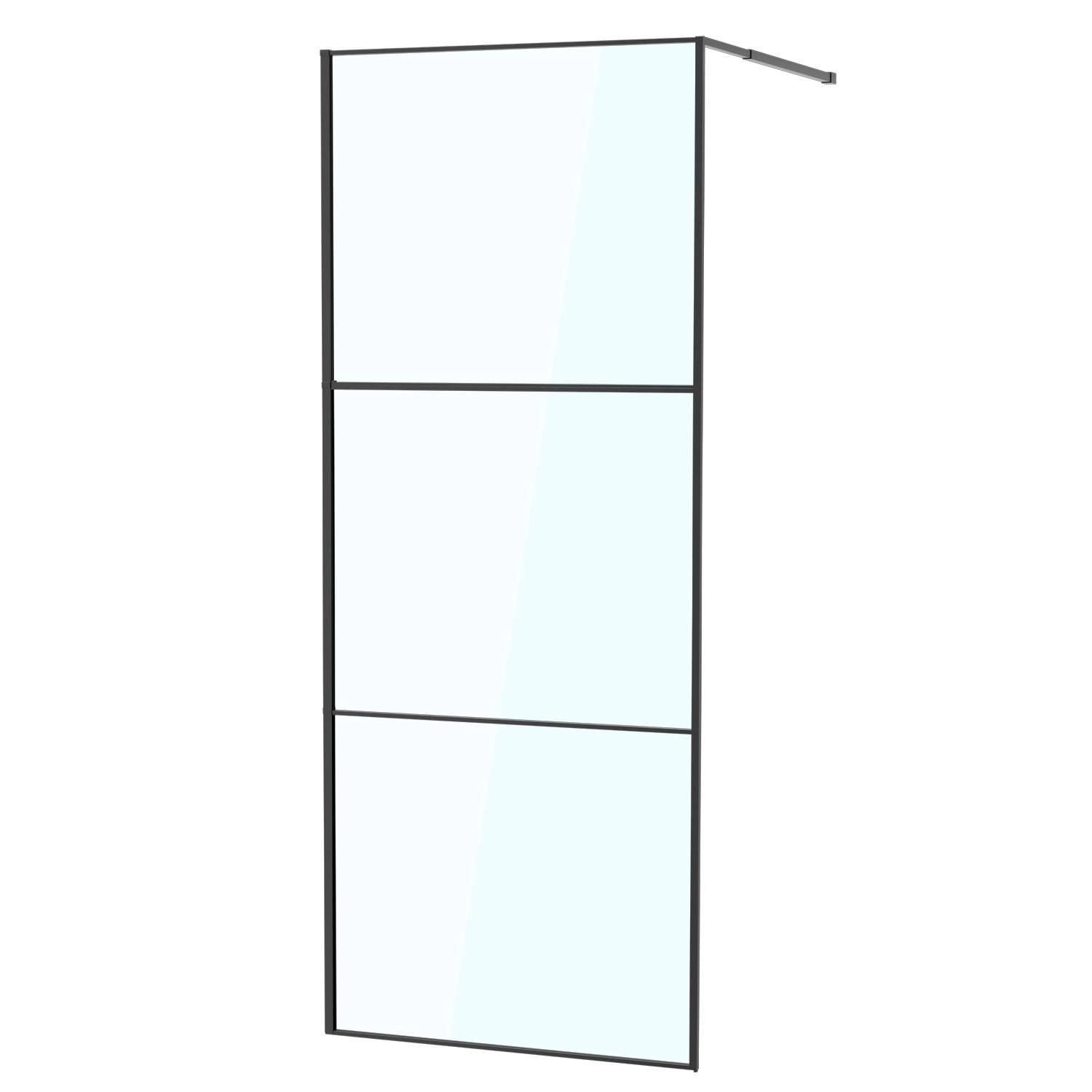 Duschabtrennung 80X200cm Duschwand für Dusche Walk-In Dusche ESG-Sicherheitsglas 5mm Schwarze