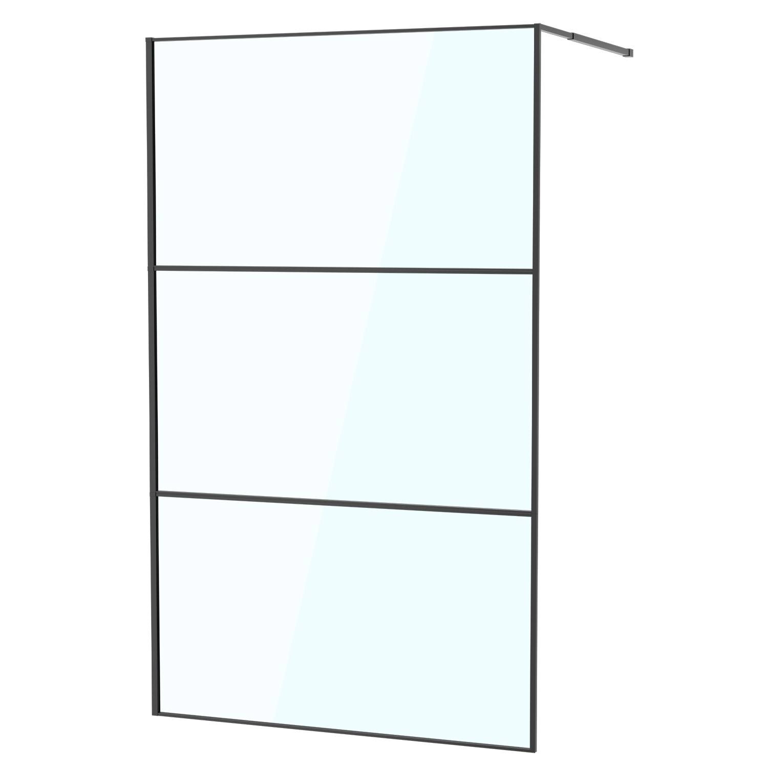 Duschabtrennung 120X200cm Duschwand für Dusche Walk-In Dusche ESG-Sicherheitsglas 5mm Schwarze