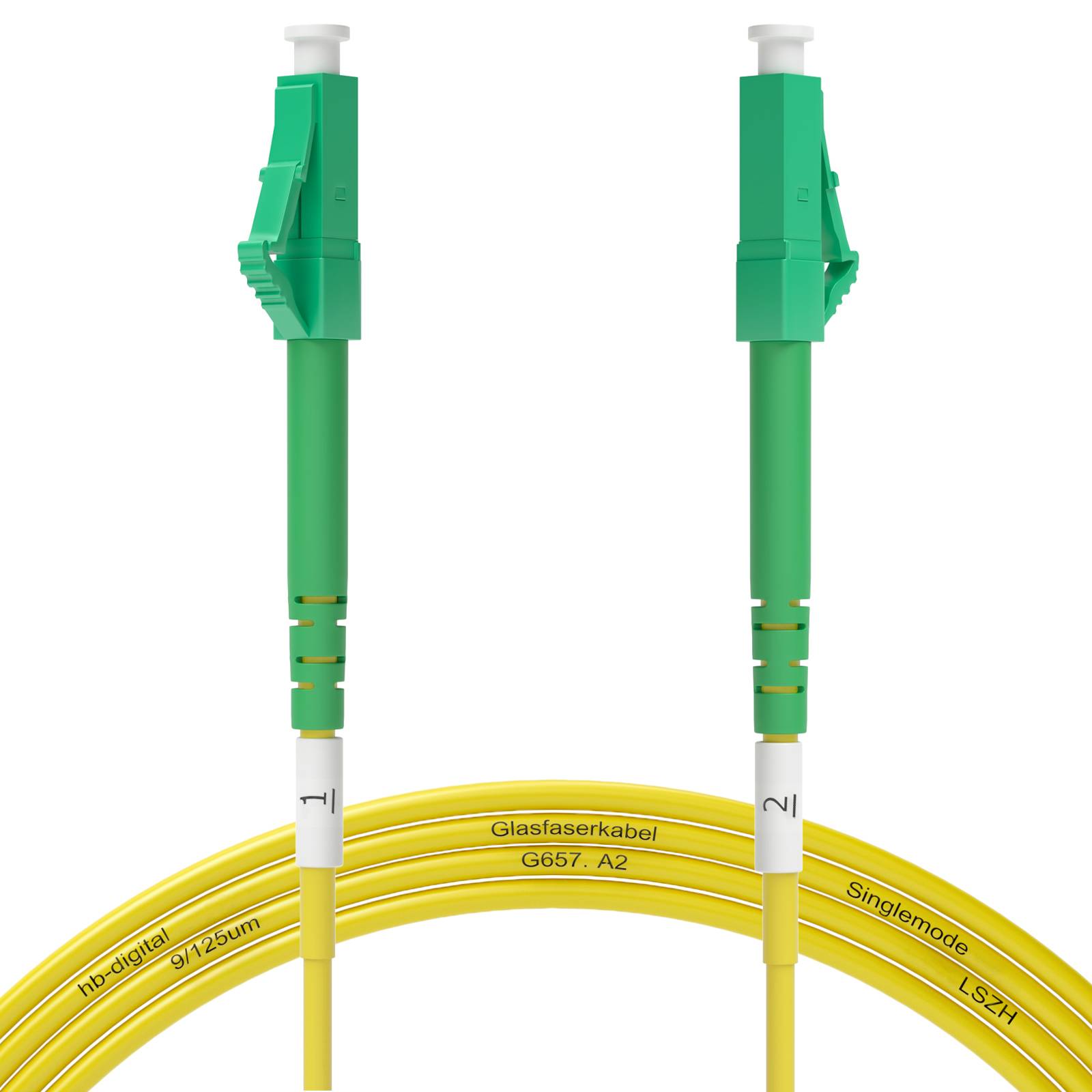 hb-digital Glasfaserkabel Netzwerkkabel 20m Simplex LC/APC-LC/APC, G.657.A2
