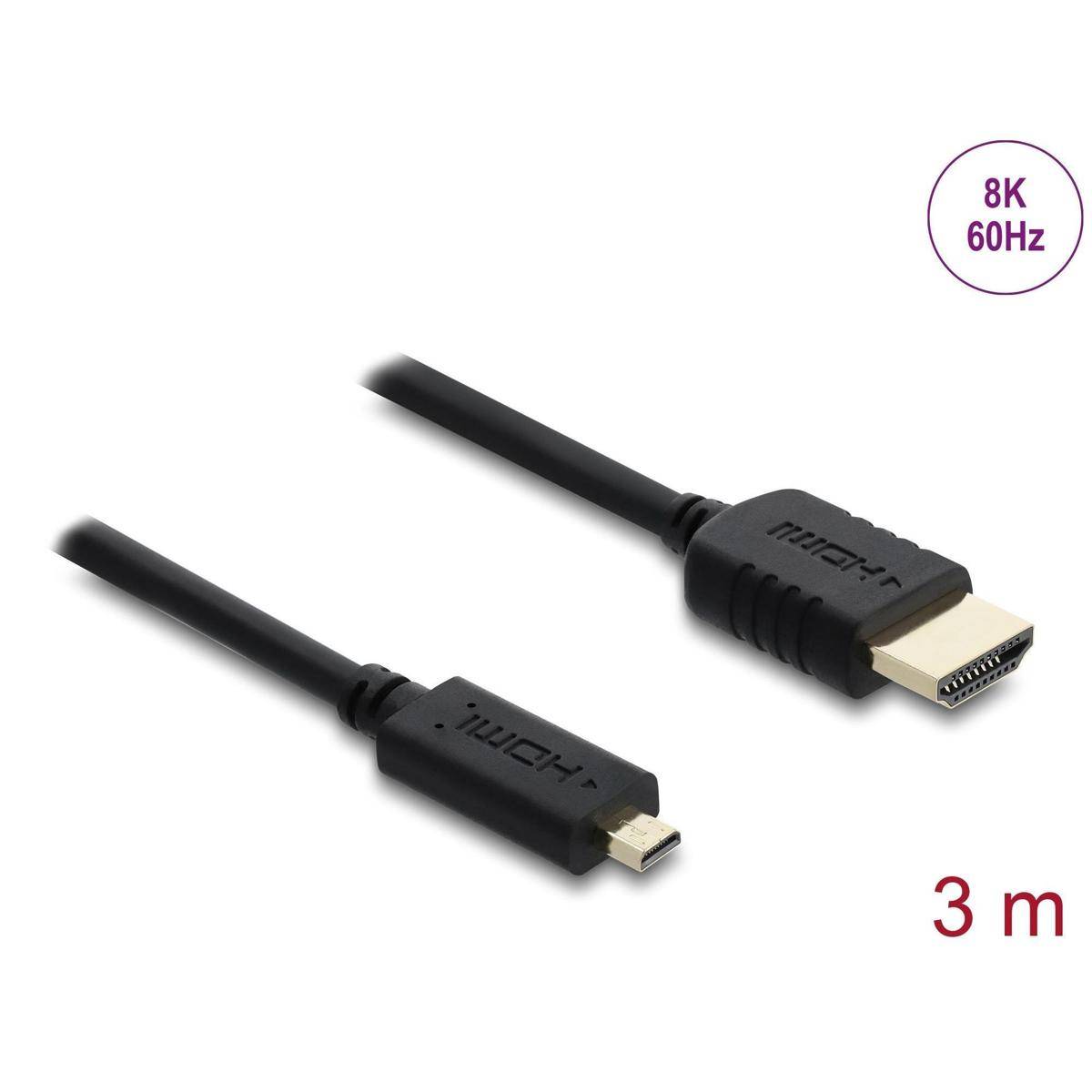 HDMI zu mini HDMI Kabel, 8K 60Hz, Länge 3 Meter.