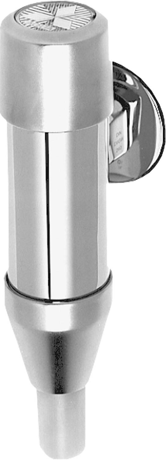 Eine Nahaufnahme einer glänzenden metallischen mechanischen Komponente mit zylindrischen und kreisförmigen Elementen vor einem schwarzen Hintergrund.