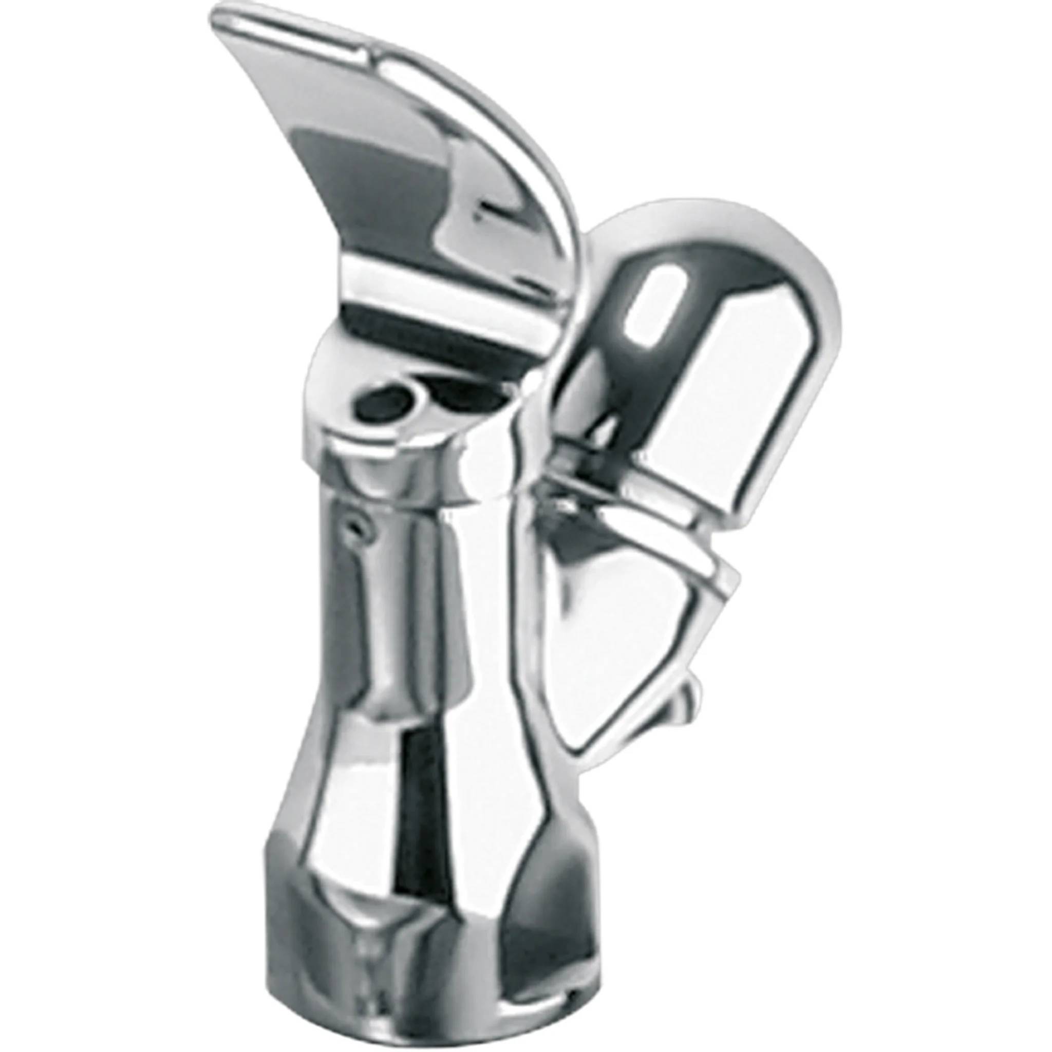 Chrom-Flaschenöffner mit Flügelhebel-Design, abgebildet auf einem schlichten weißen Hintergrund.