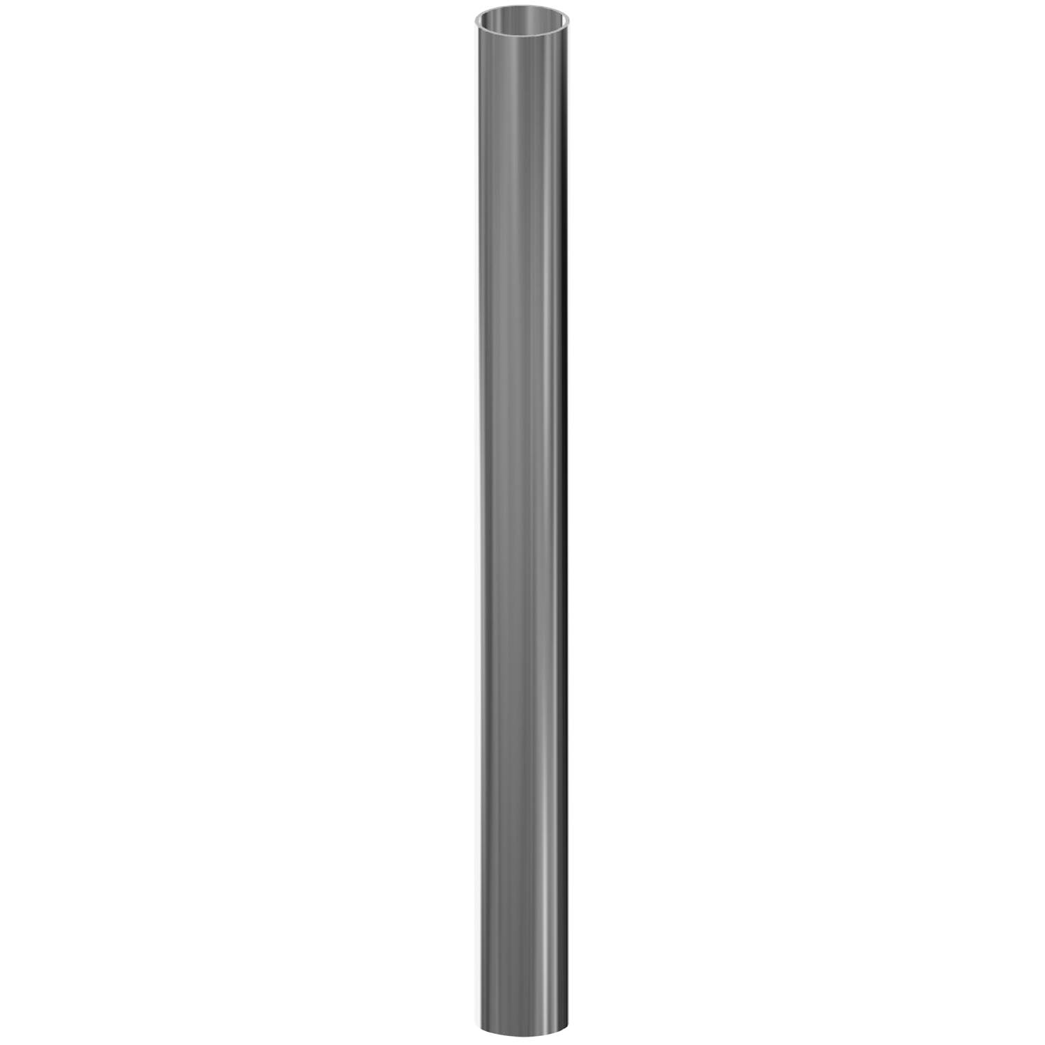 Ein gerade stehender, transparenter Glaszylinder, der senkrecht auf einem schwarzen Hintergrund steht.